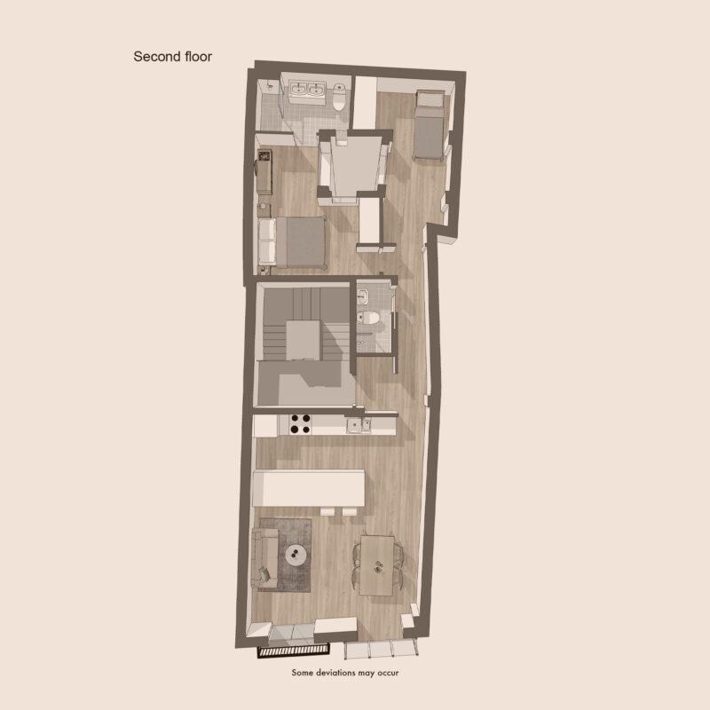 Beautiful 2nd Floor Apartment in Newly Renovated Building in Centre of Cartagena - floor plan 1