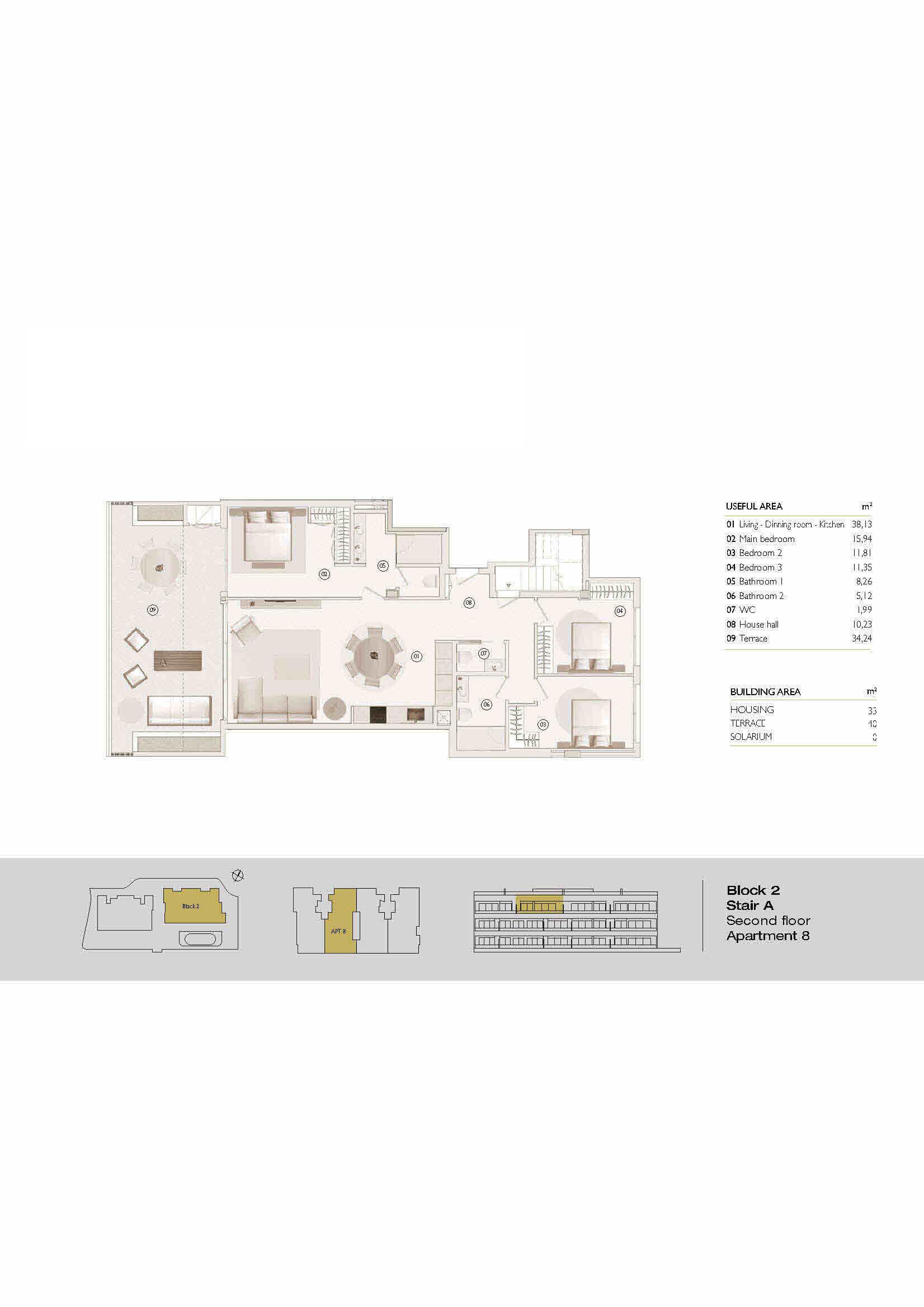 READY MAY 2027. Beautiful Penthouse Apartments with Solarium, Sun Terrace and Golf &amp; Sea Views in Las Colinas Golf &amp; Country Club - floor plan 6