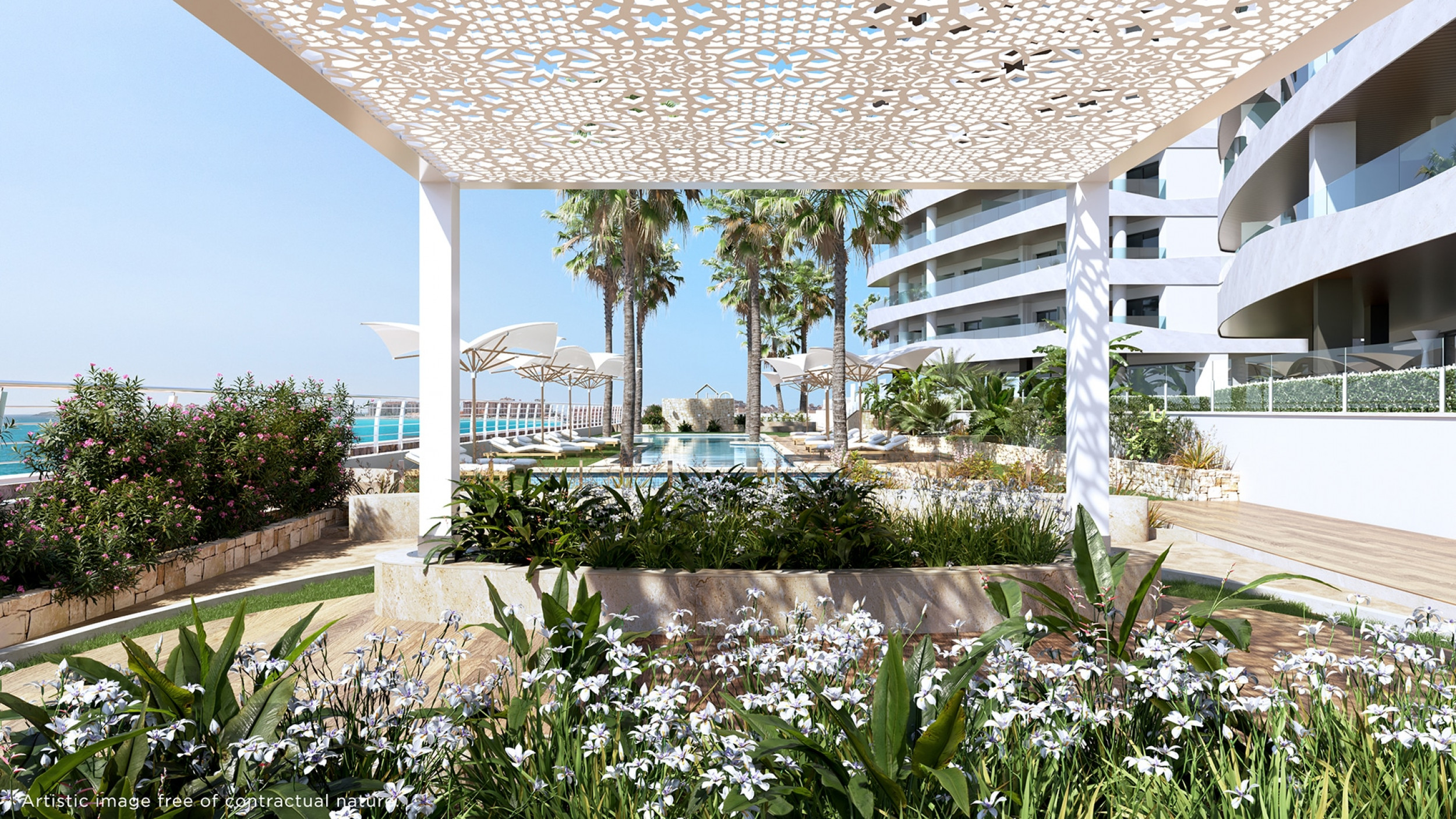 Ready Sept 2026.  Beautiful Frontline Sea View Apartments with Communal Pool, Gym and Sauna in La Manga del Mar Menor