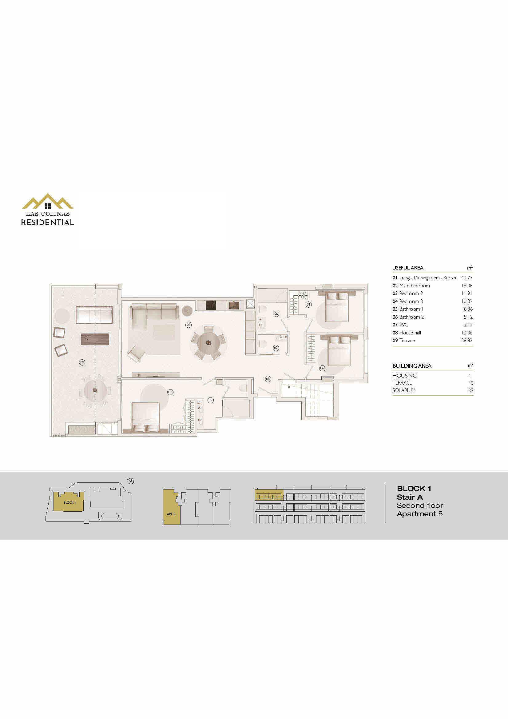 READY MAY 2027. Beautiful Penthouse Apartment with Solarium, Sun Terrace and Golf &amp; Sea Views in Las Colinas Golf &amp; Country Club - floor plan 3