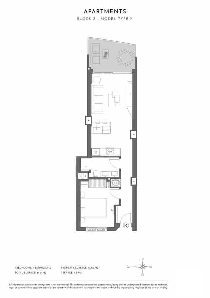 Beautiful Frontline Sea View Apartments with Communal Pool, Gym and Sauna in La Manga del Mar Menor.  Ready Sept 2026 - floor plan 1