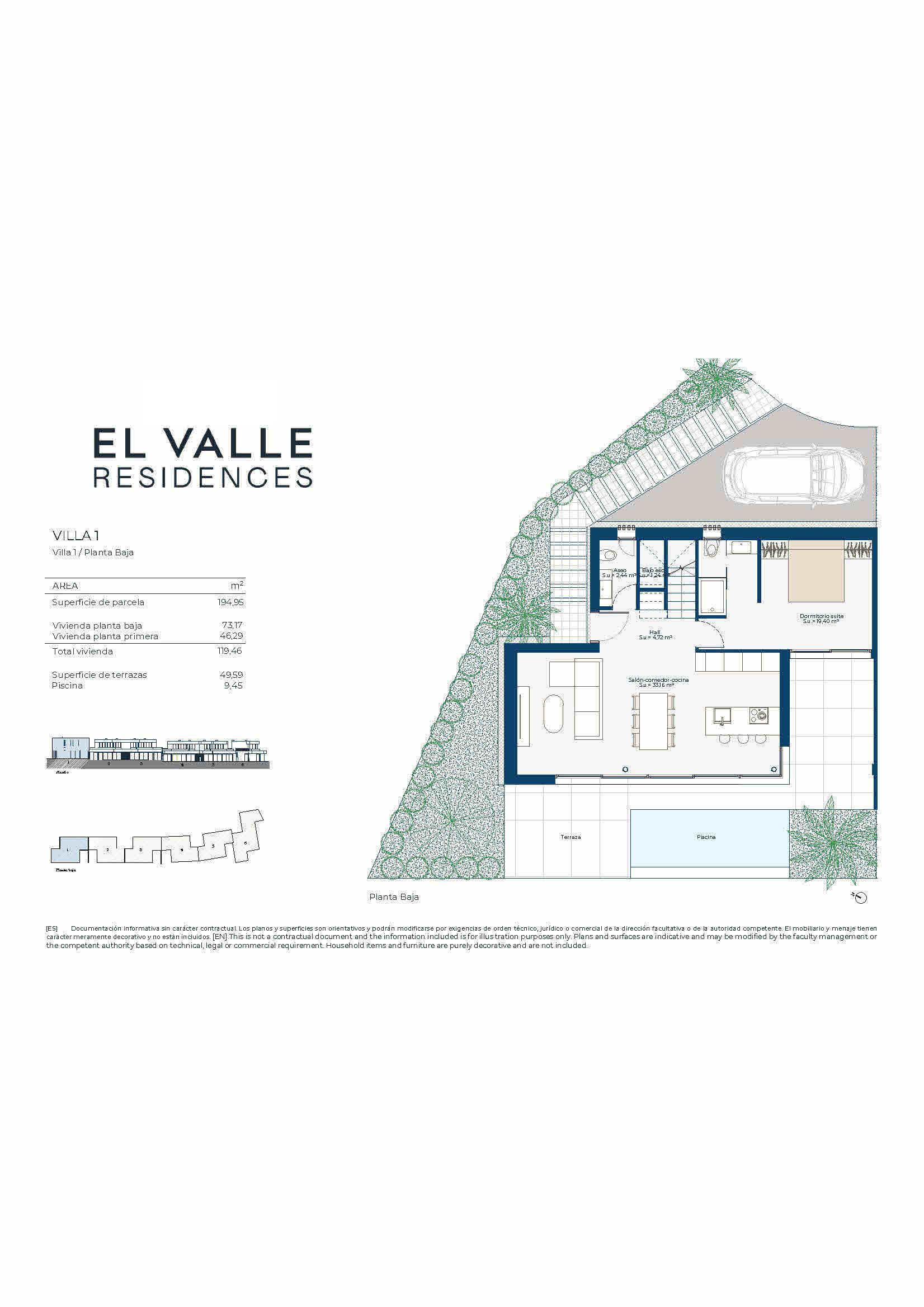 New Build Semi Detached Villas with own Pool in El Valle Golf Resort - floor plan 1