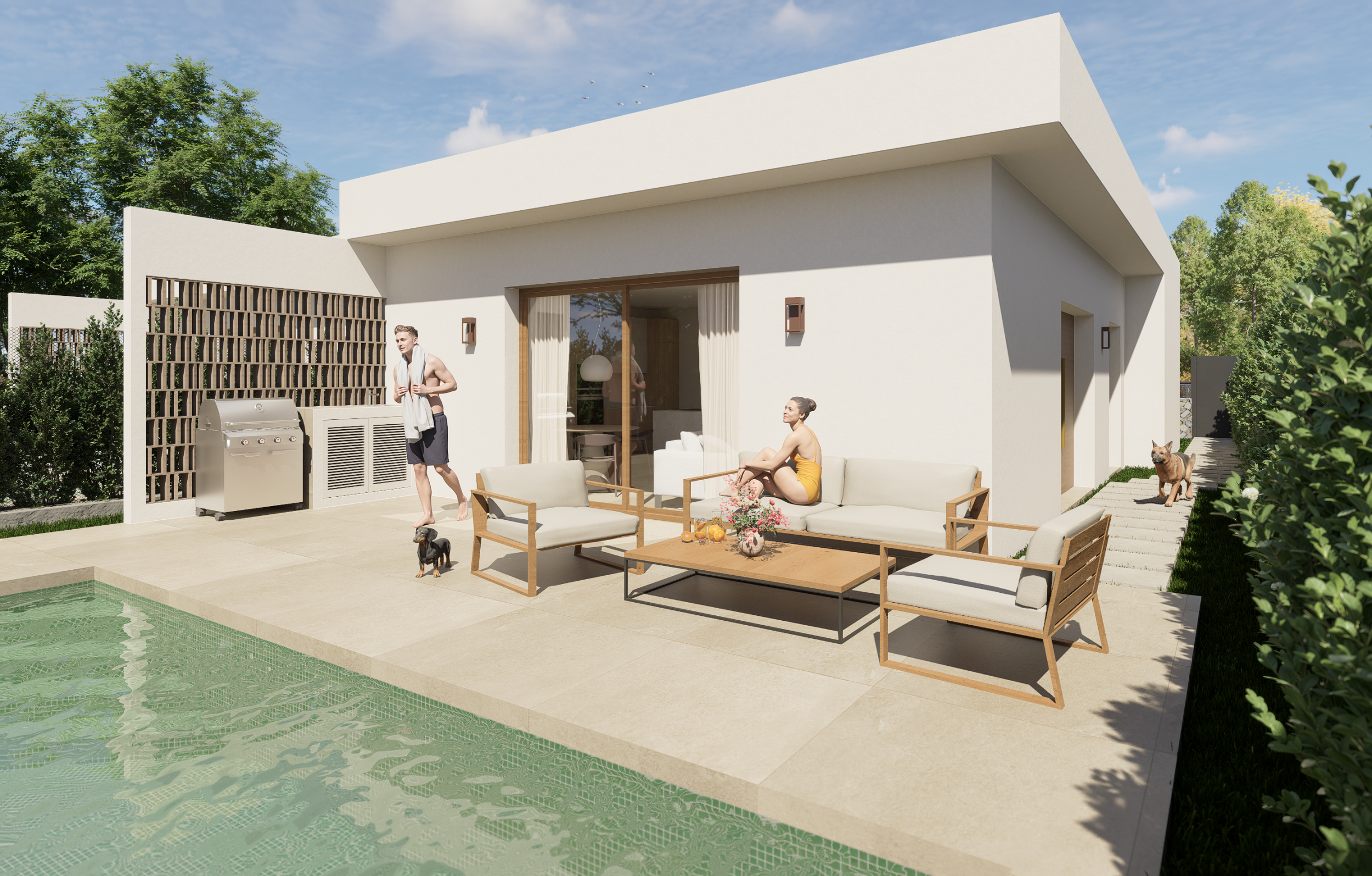 One Level Detached Villas with Own Pool In Los Montesinos.  Ready in 12 months.