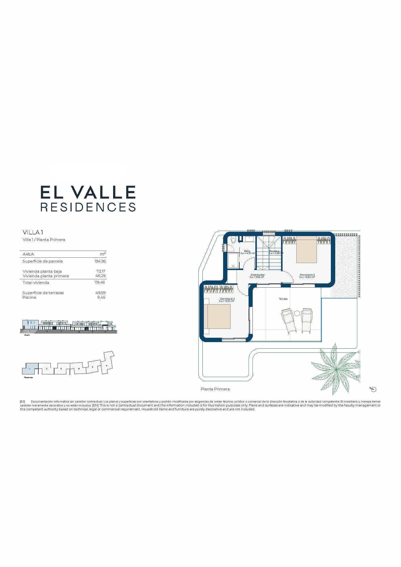 New Build Semi Detached Villas with own Pool in El Valle Golf Resort - floor plan 2
