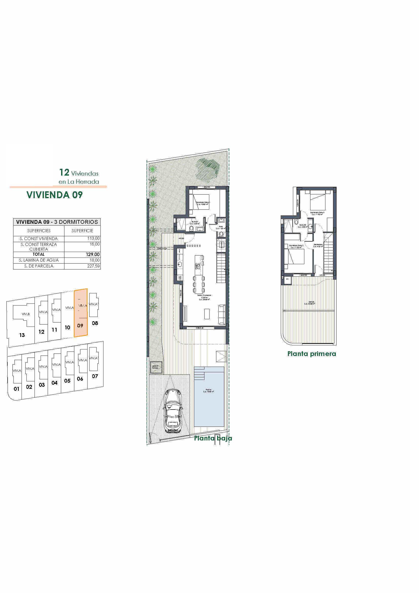 Two Storey Detached Villas with Own Pool In La Herrada, Los Montesinos.  Ready in 12 months. - floor plan 2