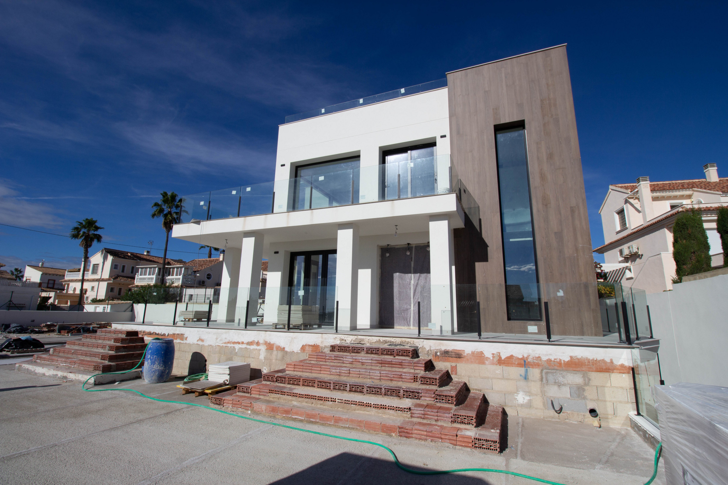 Ready Now.  Sea Views Luxury Villa with Pool, Padel Court &amp; Basement in Torrevieja