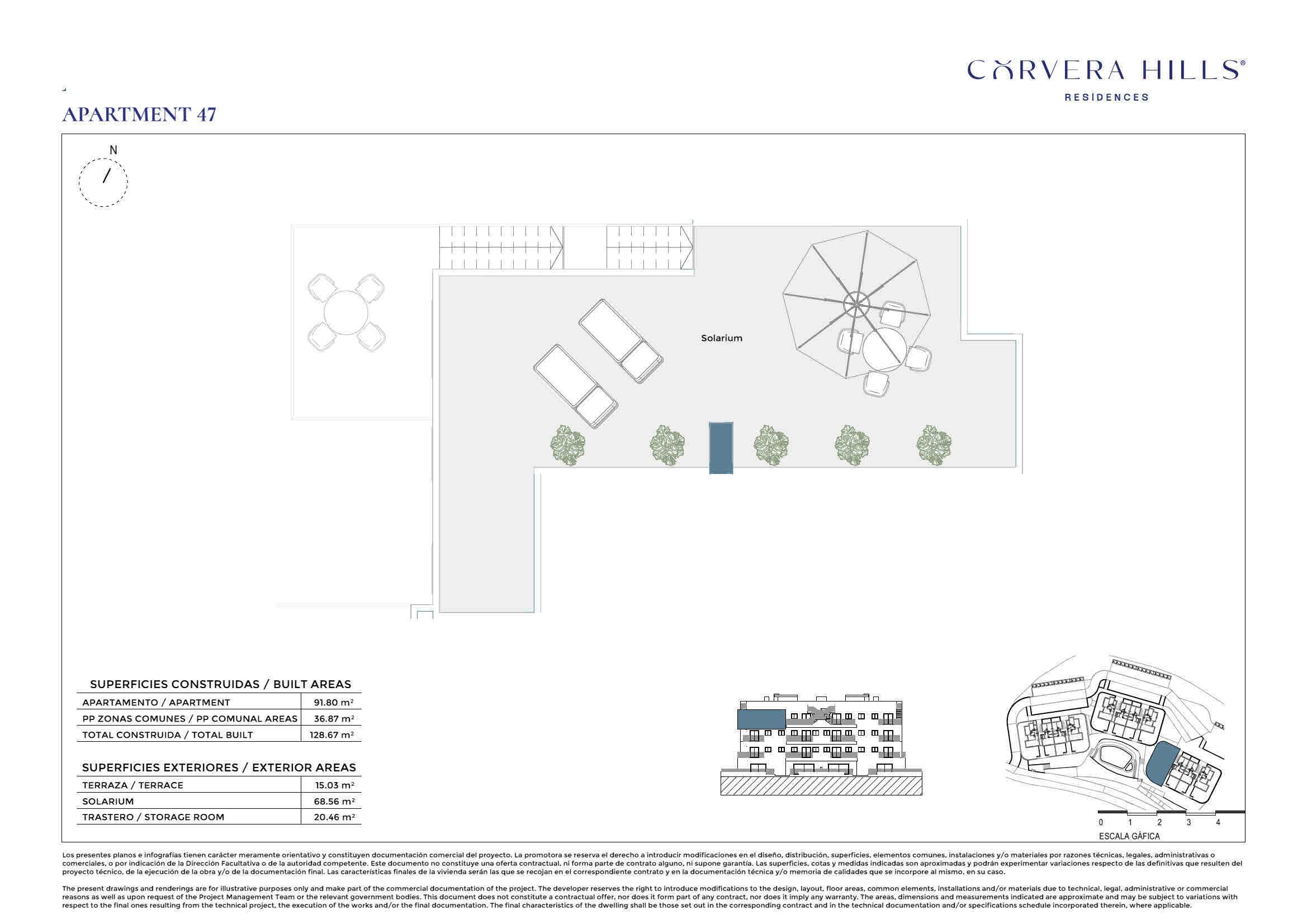New Build Penthouse Apartments with Communal Pool in Corvera Hills Resort - floor plan 2