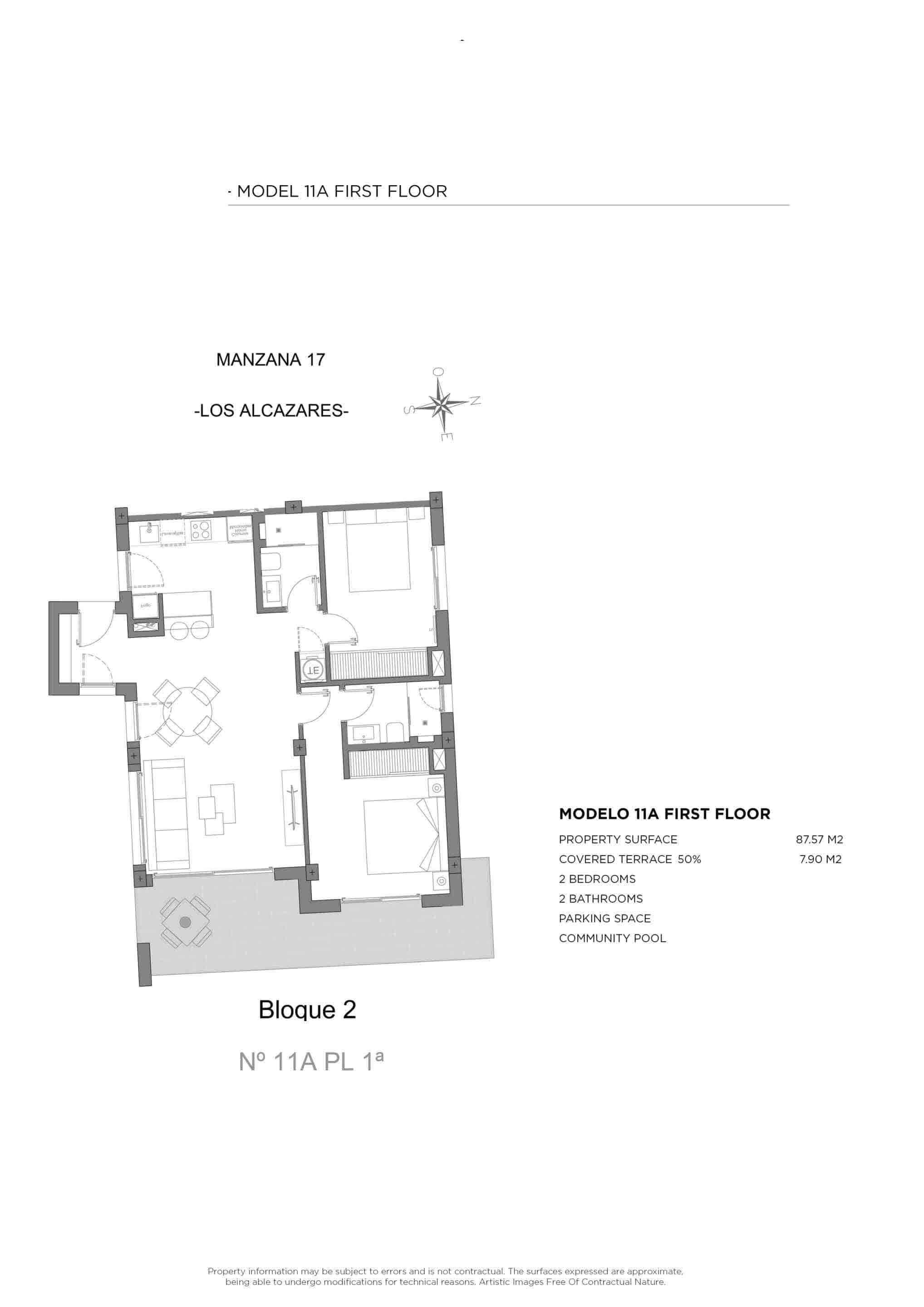 Walk to Beach!  Modern New 1ST Floor Apartments in Los Alcázares.  Ready June 2026 - floor plan 2