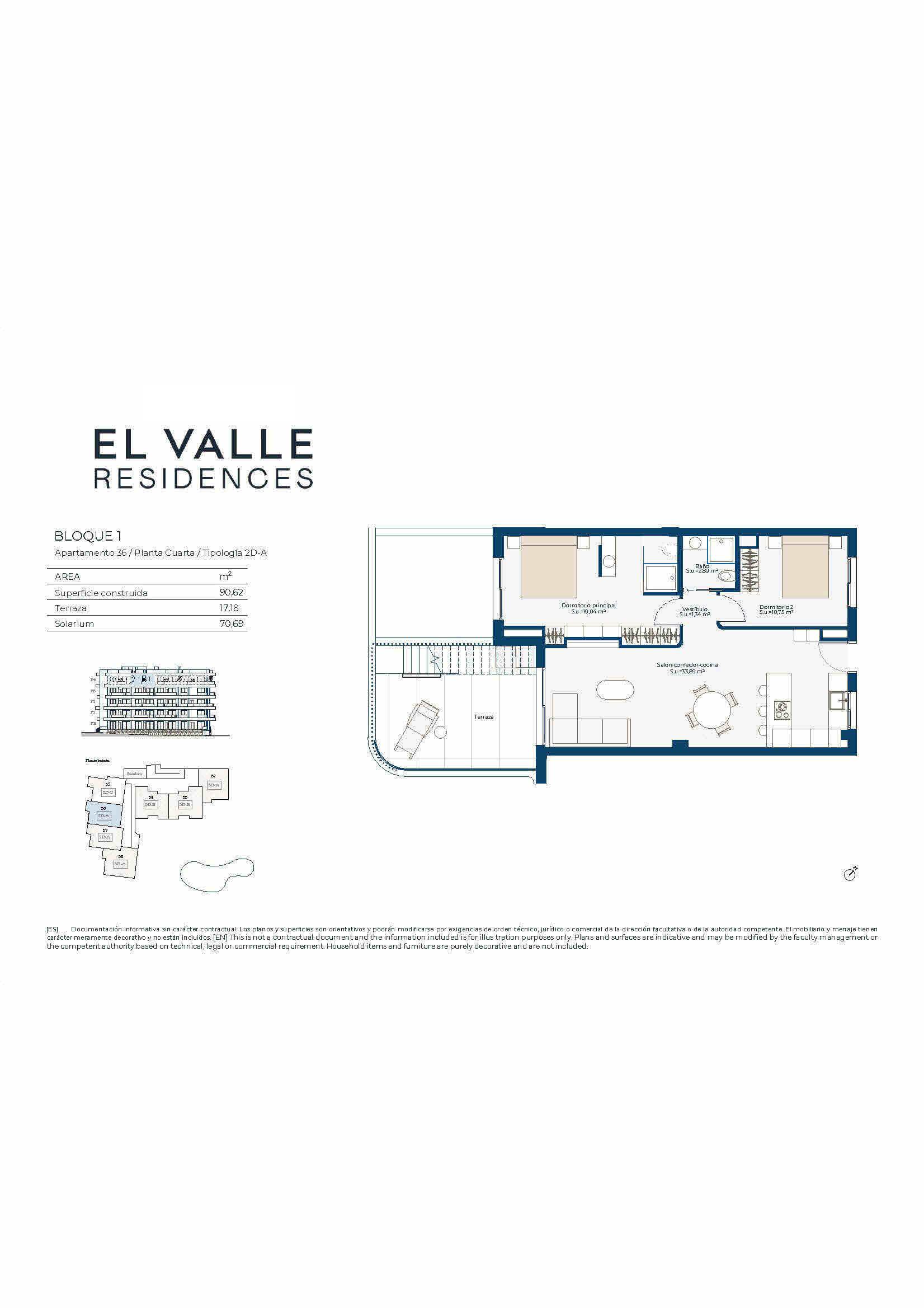 Stunning New Build Two Bedroom Penthouse Apartments in El Valle Golf Resort.  Ready Summer 2027. - floor plan 1