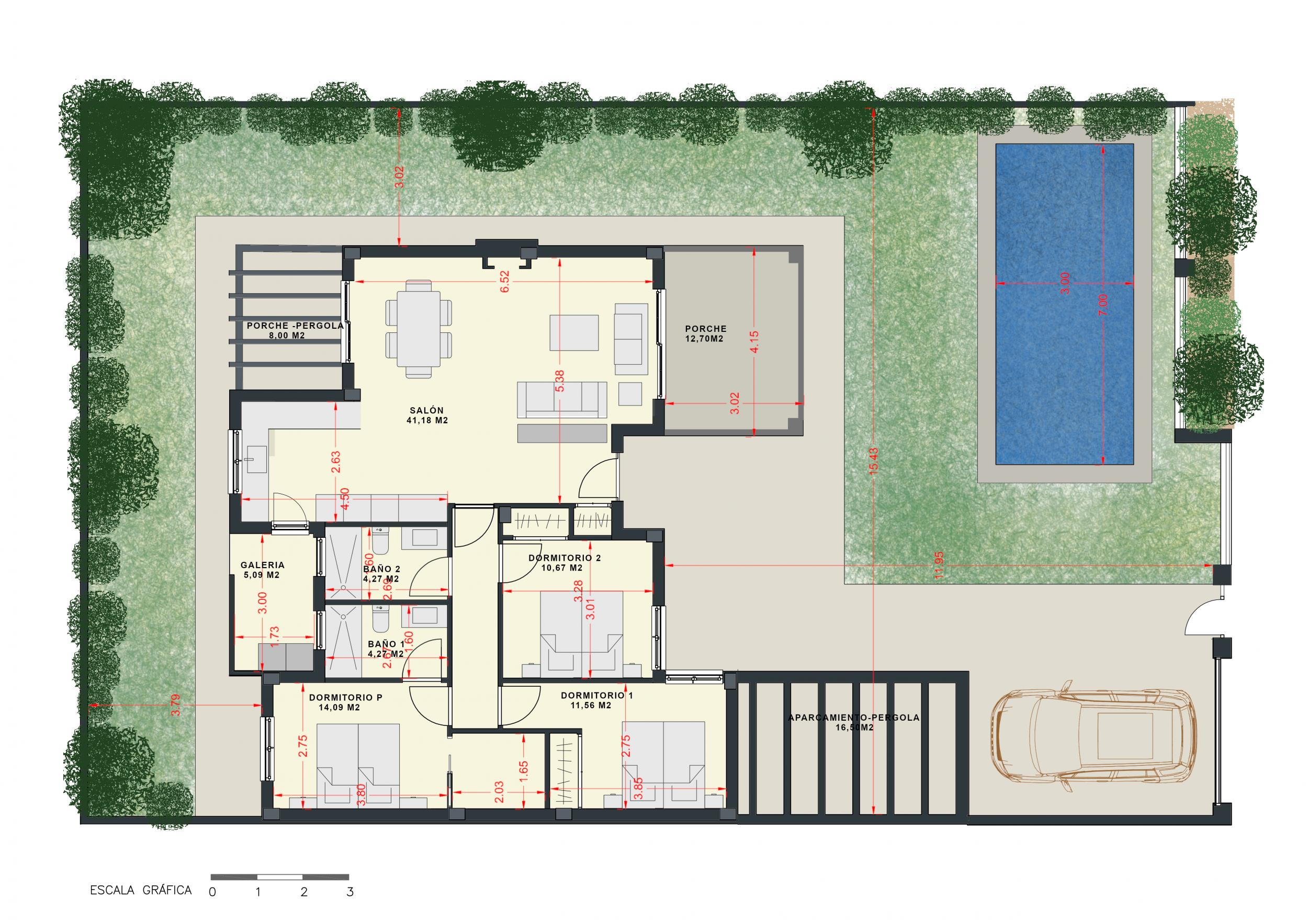 New Build Semi Detached Villas with Own Pools in La Unión, only 10 Mins to Cartagena - floor plan 1