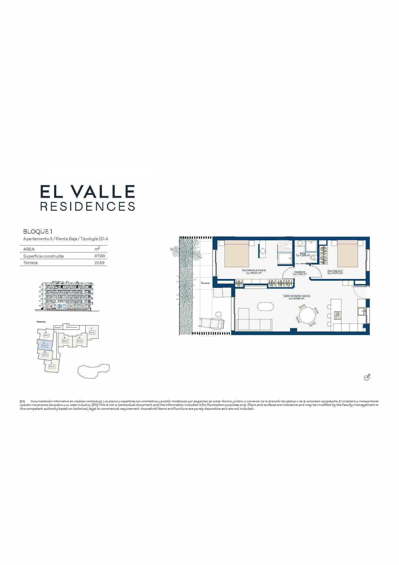 Stunning New Build Two Bedroom Ground Floor Apartments in El Valle Golf Resort.  Ready Summer 2027. - floor plan 1