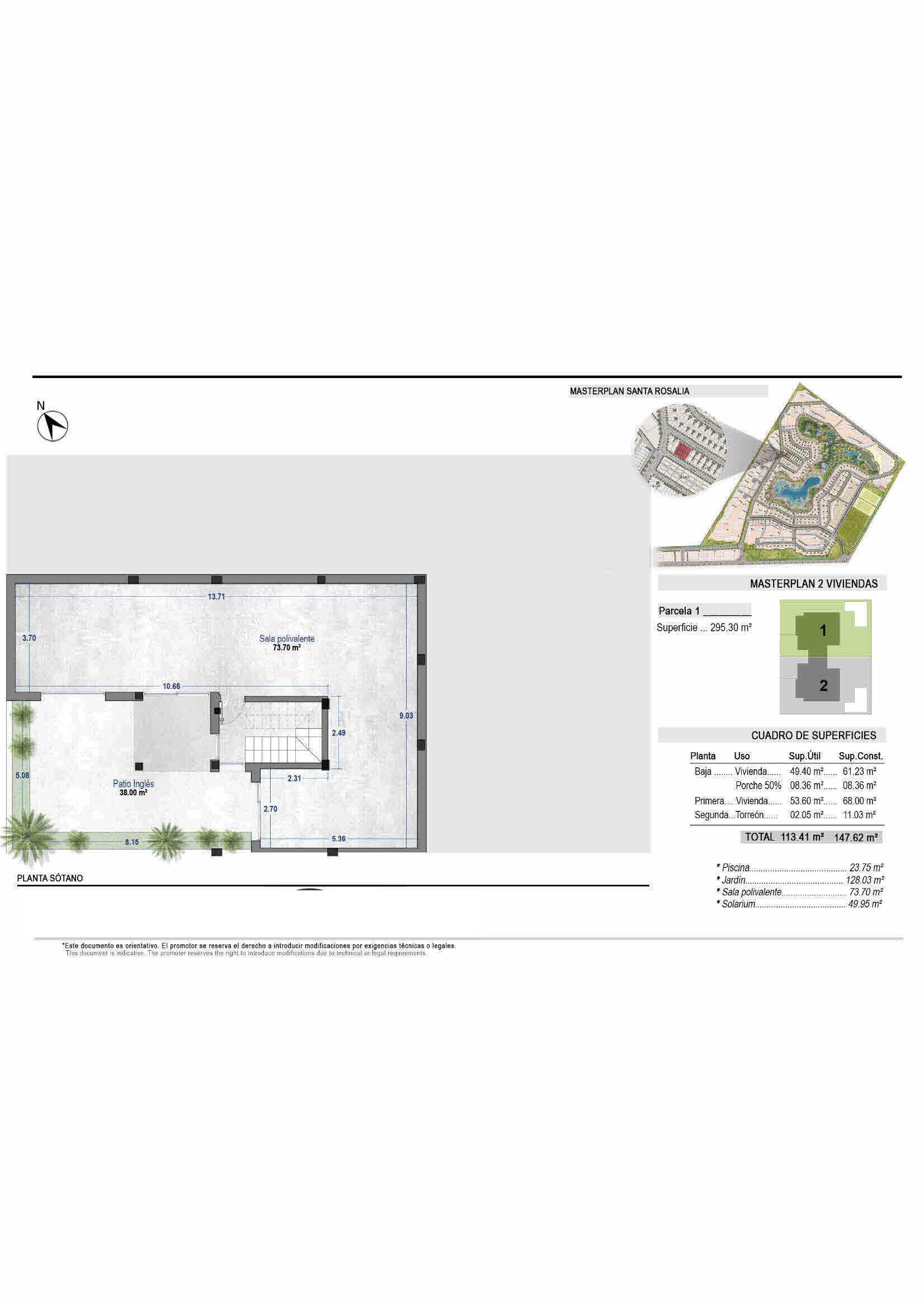 South Facing!  2 Exclusive 4 Bed Detached Villas with Basement, Pool and Solarium in Santa Rosalia Lake and Life Resort - floor plan 1