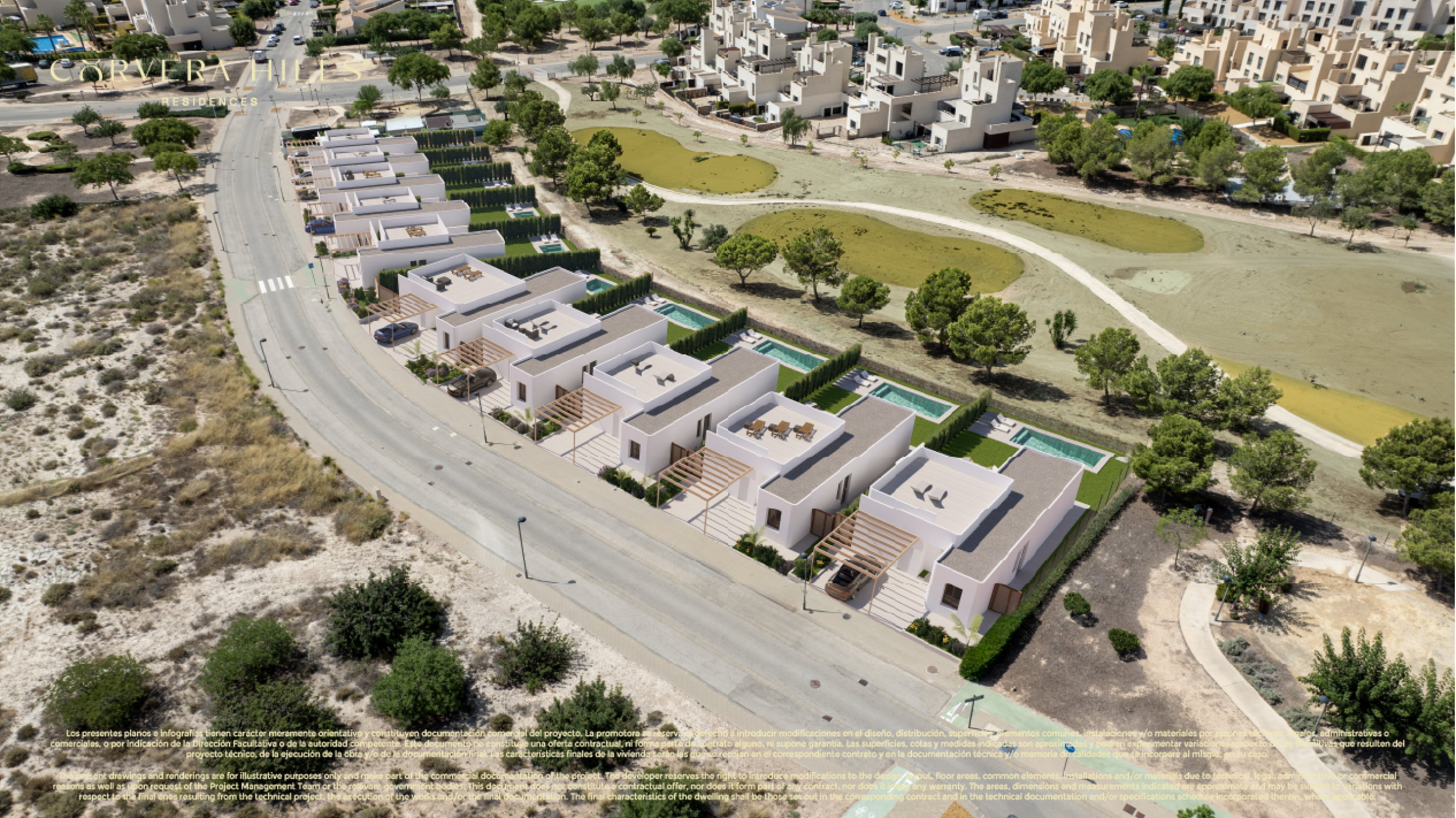 New Build Frontline Golf Detached Villas with Private Pool &amp; Solarium in Corvera Golf &amp; Country Club.  Ready June 2027