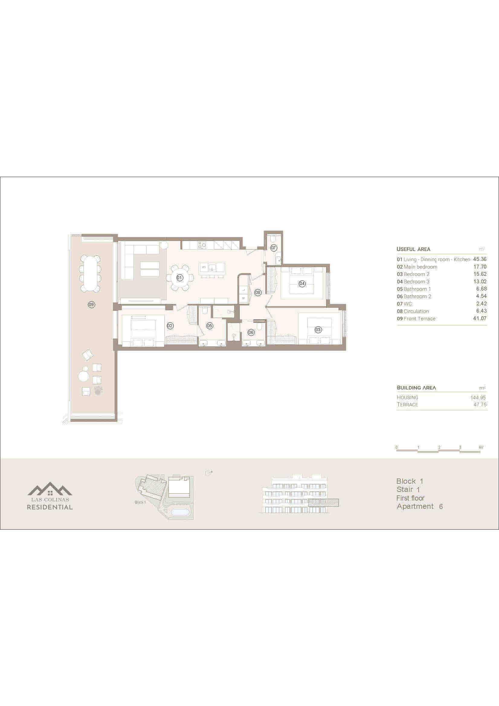 New Apartments with Terrace, Garden &amp; Communal Pool in Las Colinas Golf &amp; Country Club - floor plan 1
