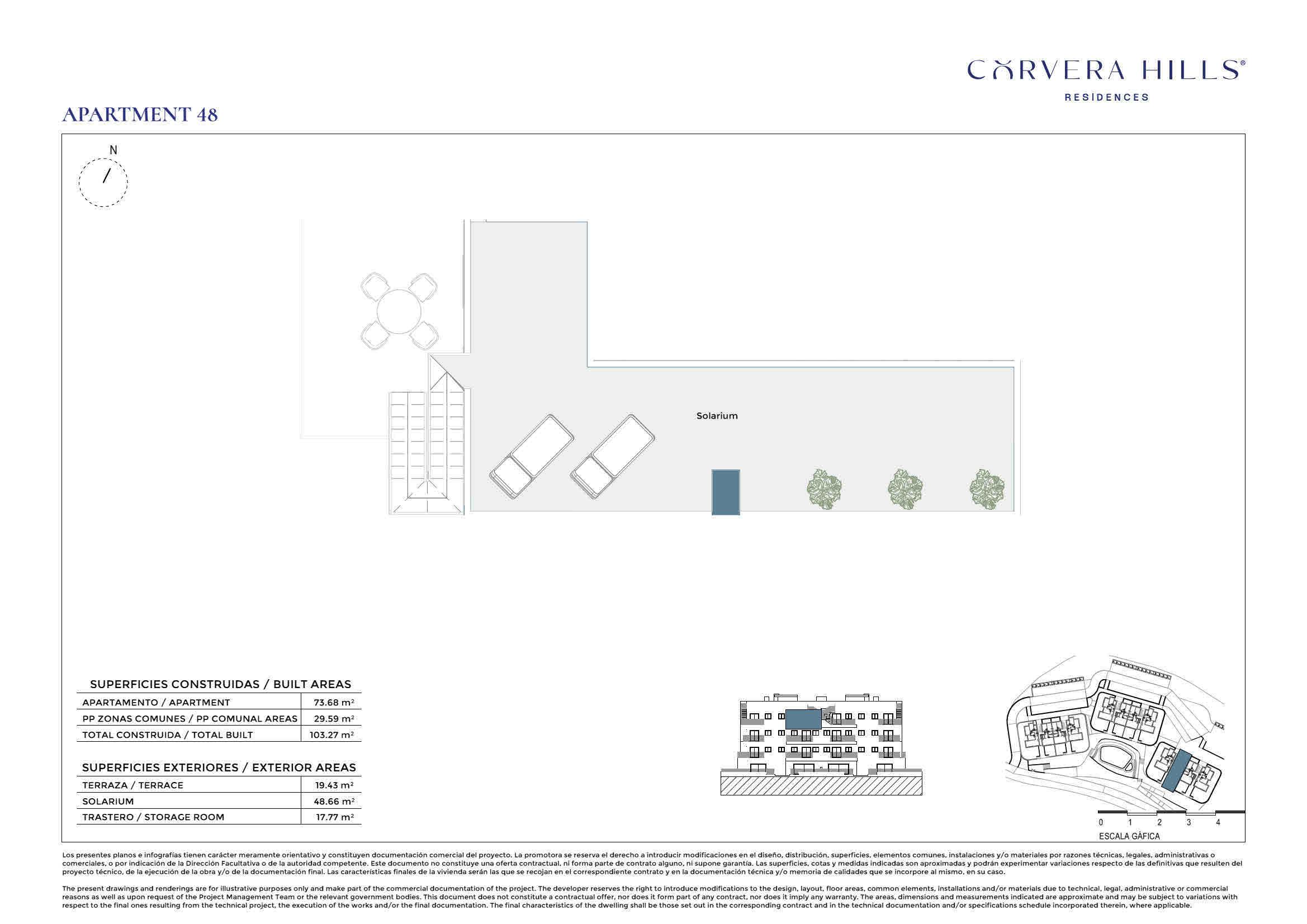 New Build Penthouse Apartments with Communal Pool in Corvera Hills Resort - floor plan 2