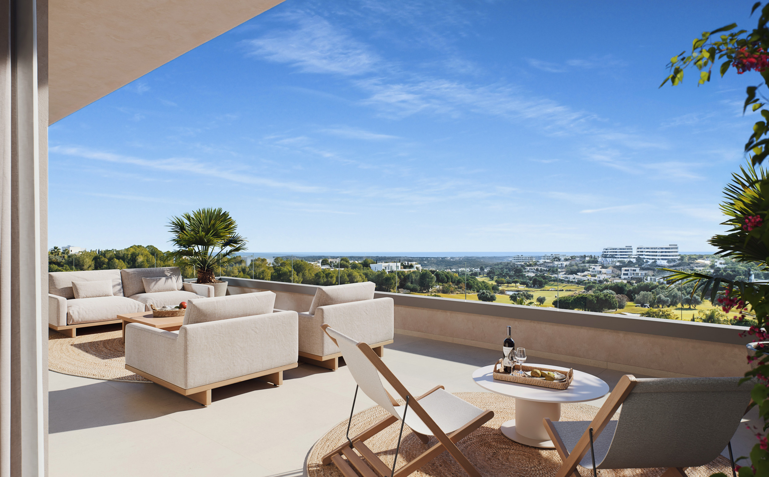 READY MAY 2027. Beautiful First Floor Apartments with Sun Terrace, Golf &amp; Sea Views in Las Colinas Golf &amp; Country Club