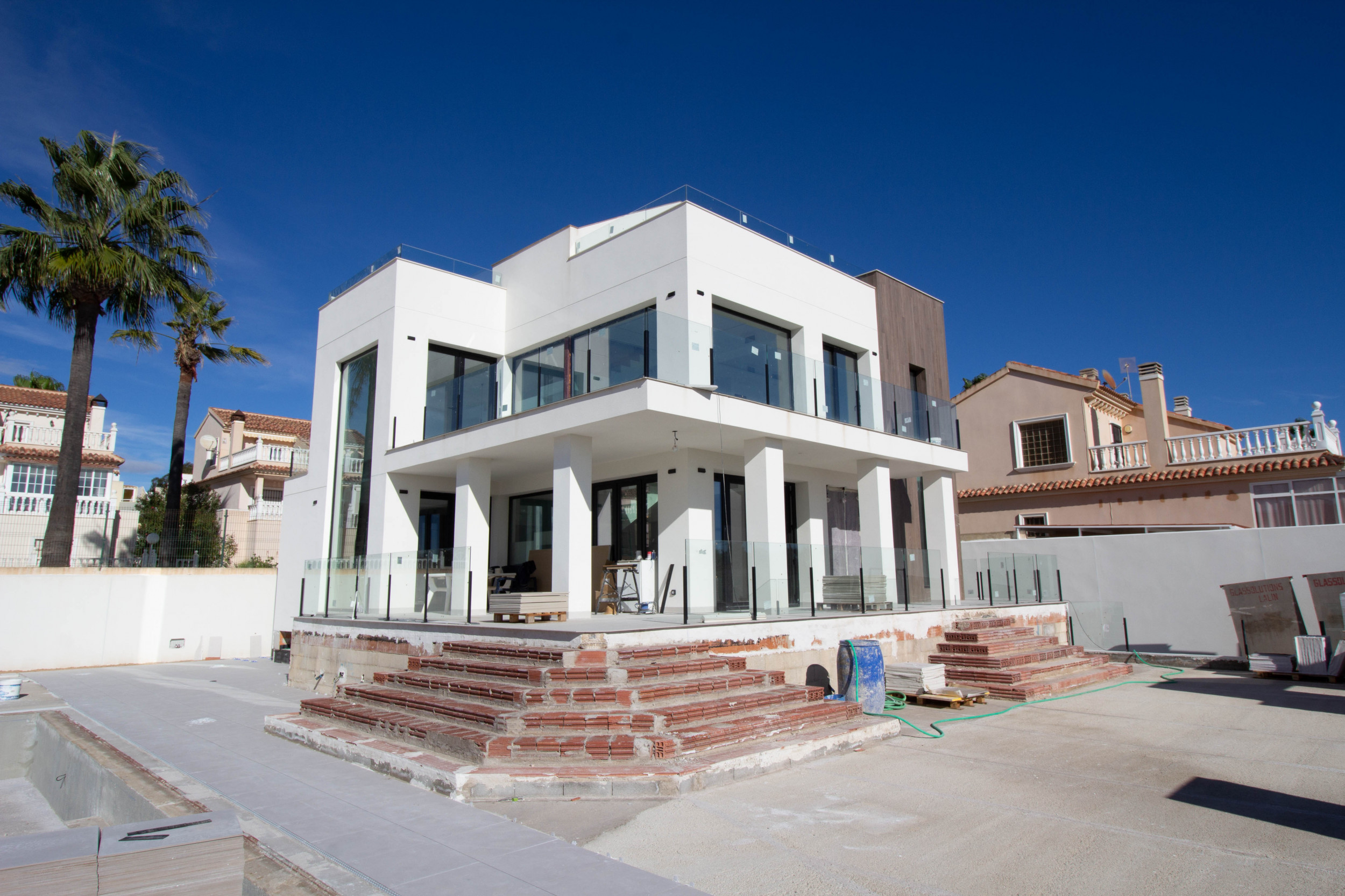 Ready Now.  Sea Views Luxury Villa with Pool, Padel Court &amp; Basement in Torrevieja