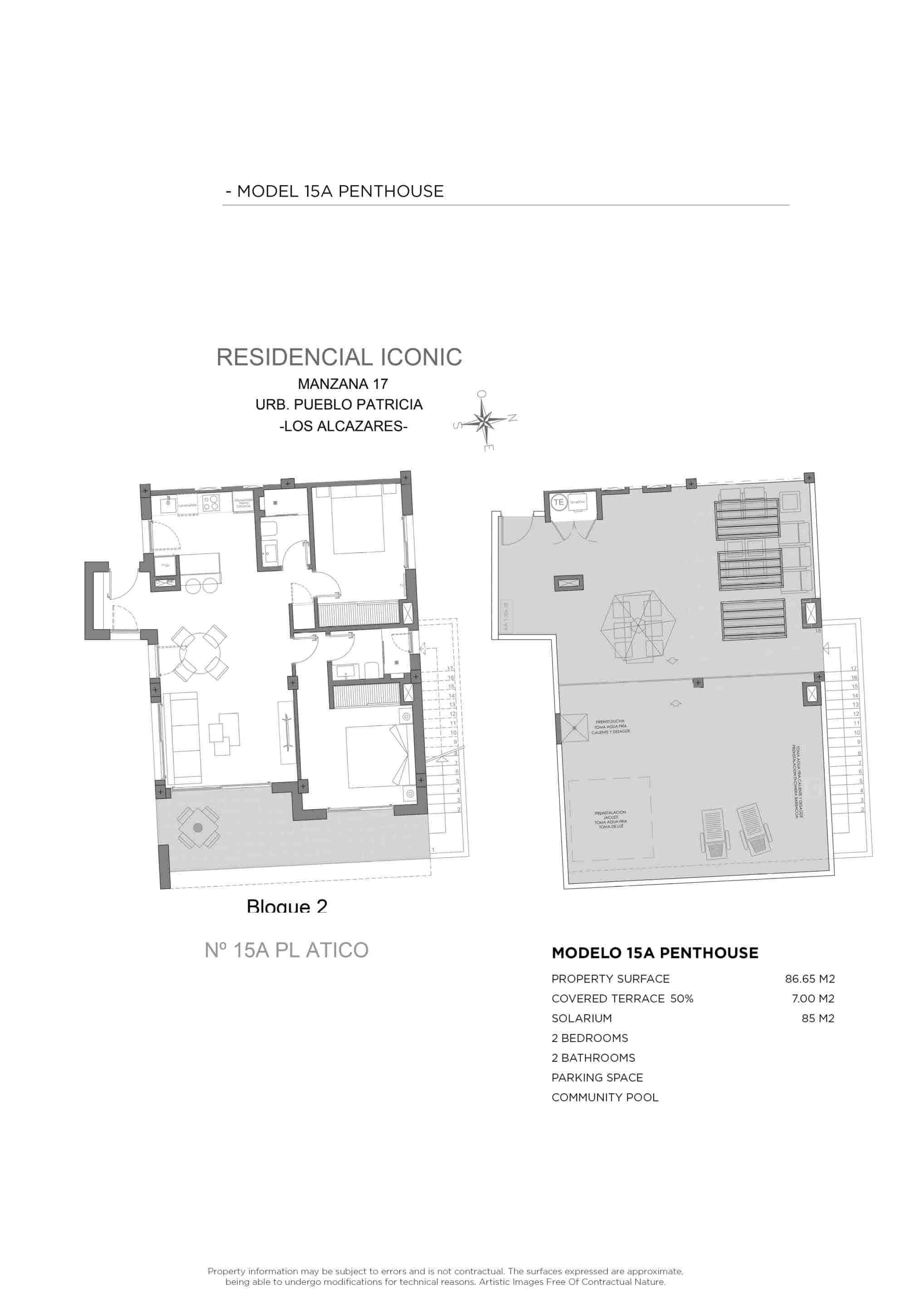Walk to Beach!  Modern New Penthouse Apartments in Los Alcázares.  Ready June 2026 - floor plan 2