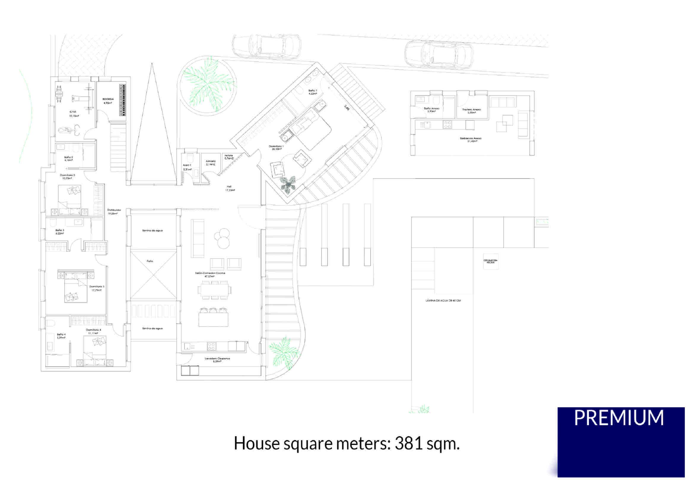 Luxury Detached Villa on 10,000 m2 Plot in Algorfa close to La Finca Golf Resort - floor plan 1
