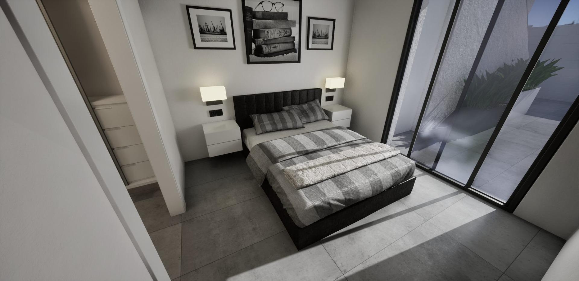 New build semidetached corner villas for sale in torre pacheco with private pool and solarium
