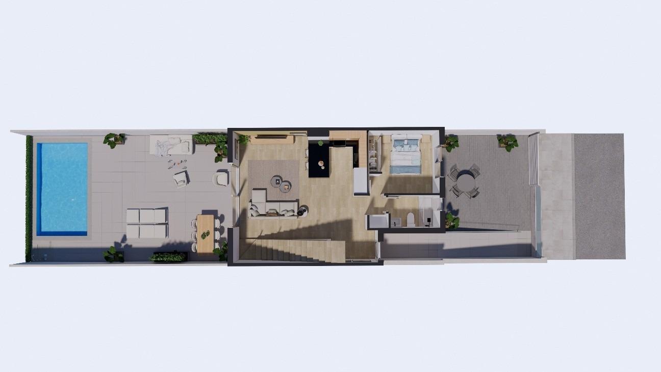New-build townhouses on the frontline of la serena golf in los alcázares
