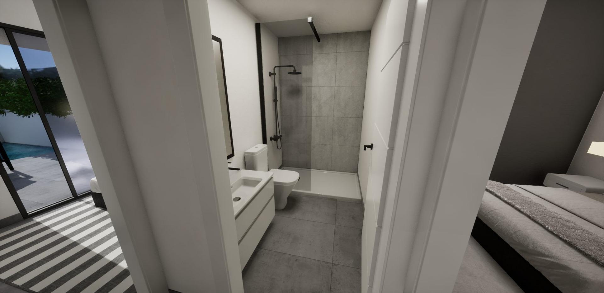 New build semidetached corner villas for sale in torre pacheco with private pool and solarium