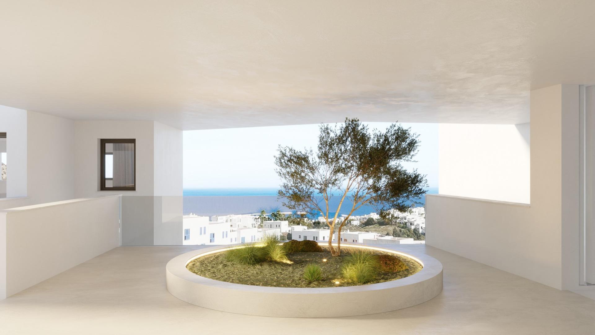 Panoramic views of the mediterranean sea in a beachfront resort