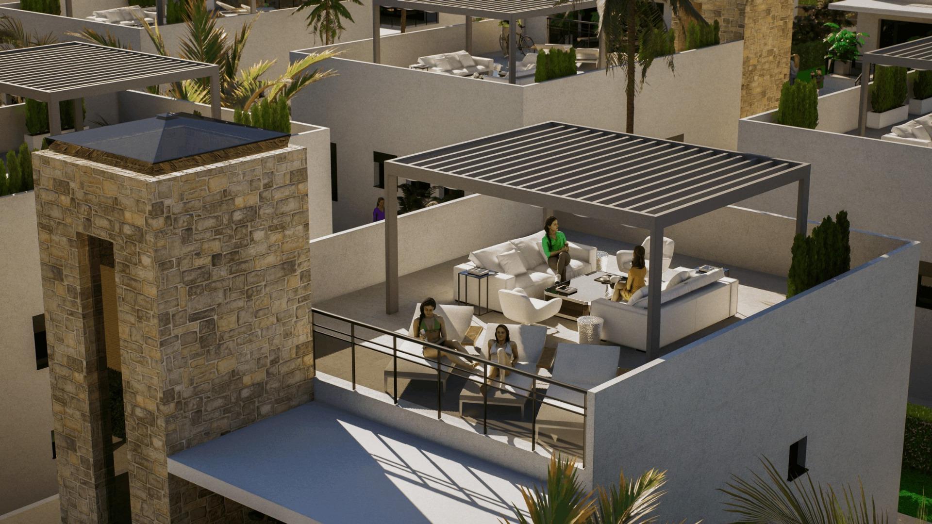 New build villas in camposol golf (mazarron-murcia) with private solarium and basement