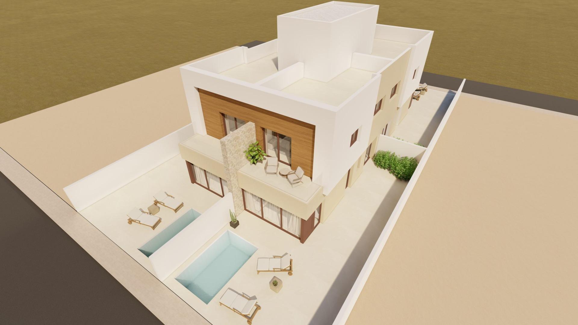 Modern new build quad villas with private pool in santiago de la ribera