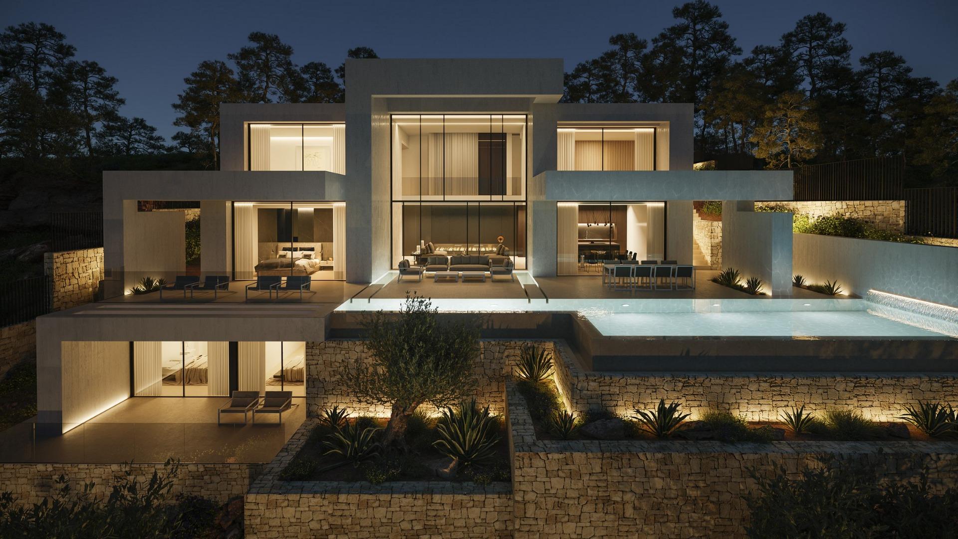 Luxury new build villa with sea views near granadella beach in javea