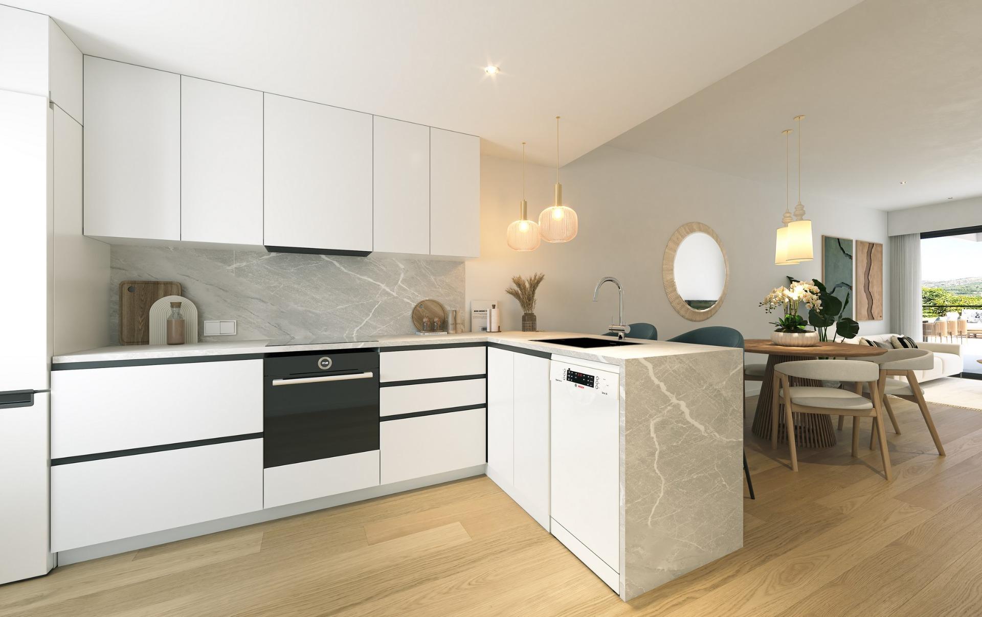 New build apartments with open views in alfaz del pi