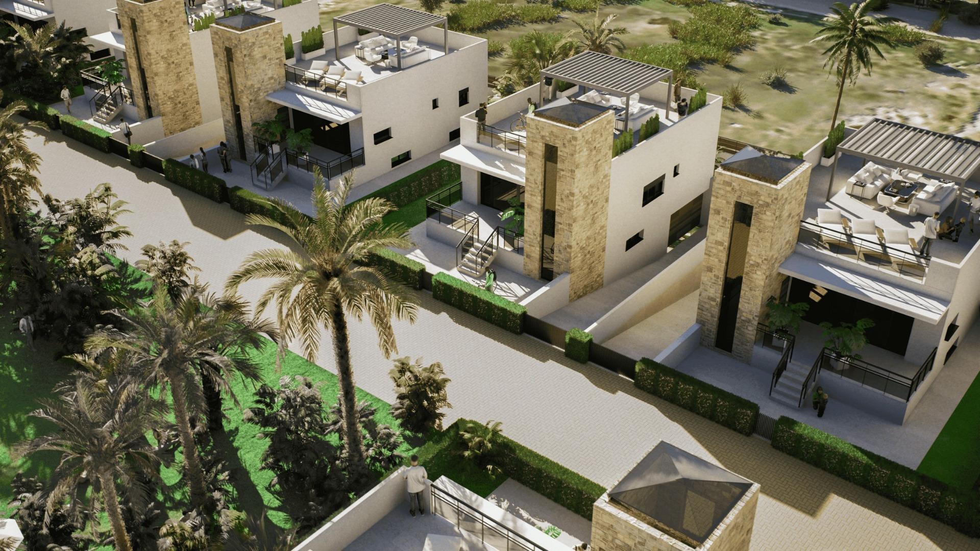 New build villas in camposol golf (mazarron-murcia) with private solarium and basement