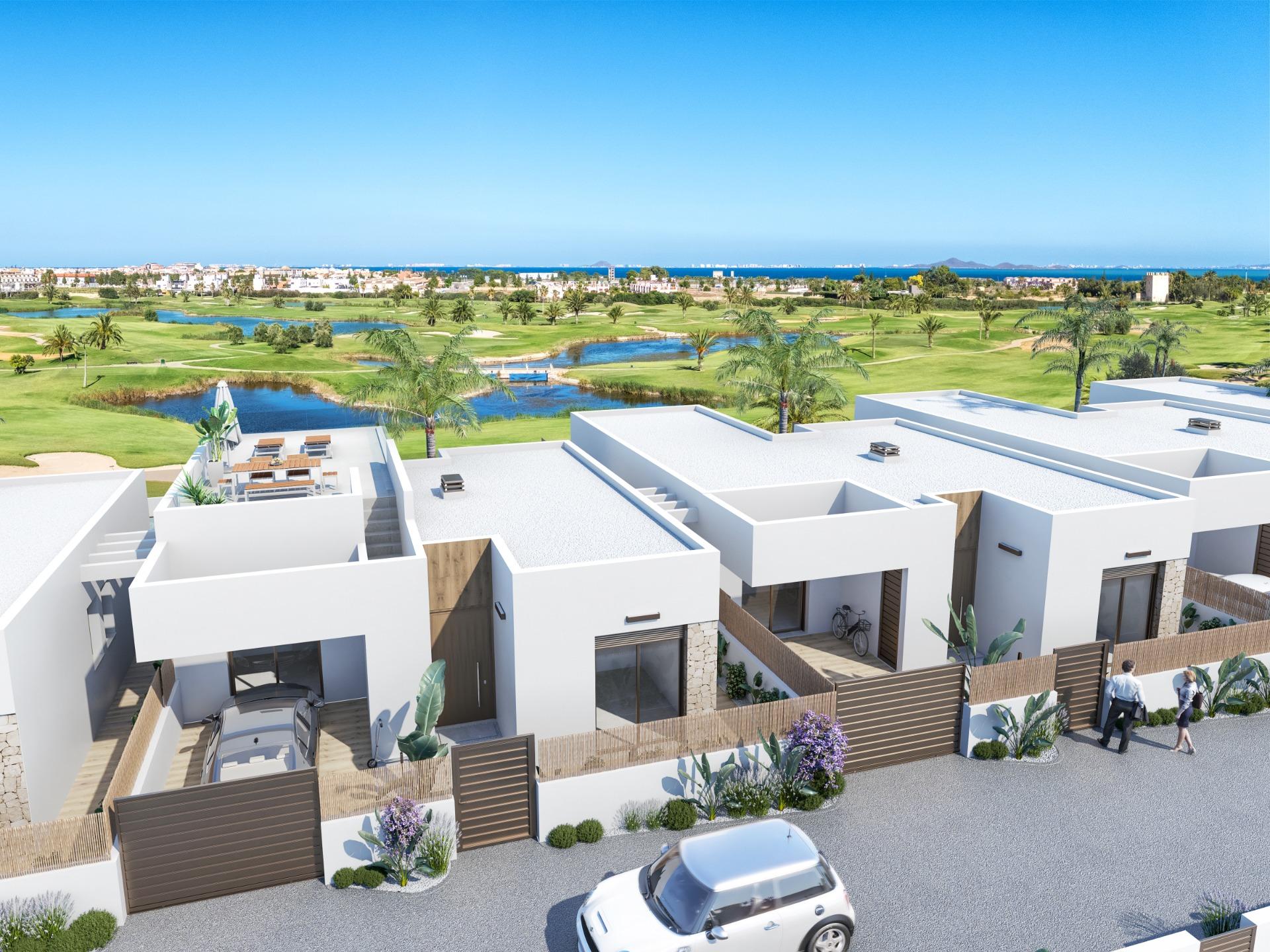 New build apartments and villas frontline golf in los alcazares costa calida