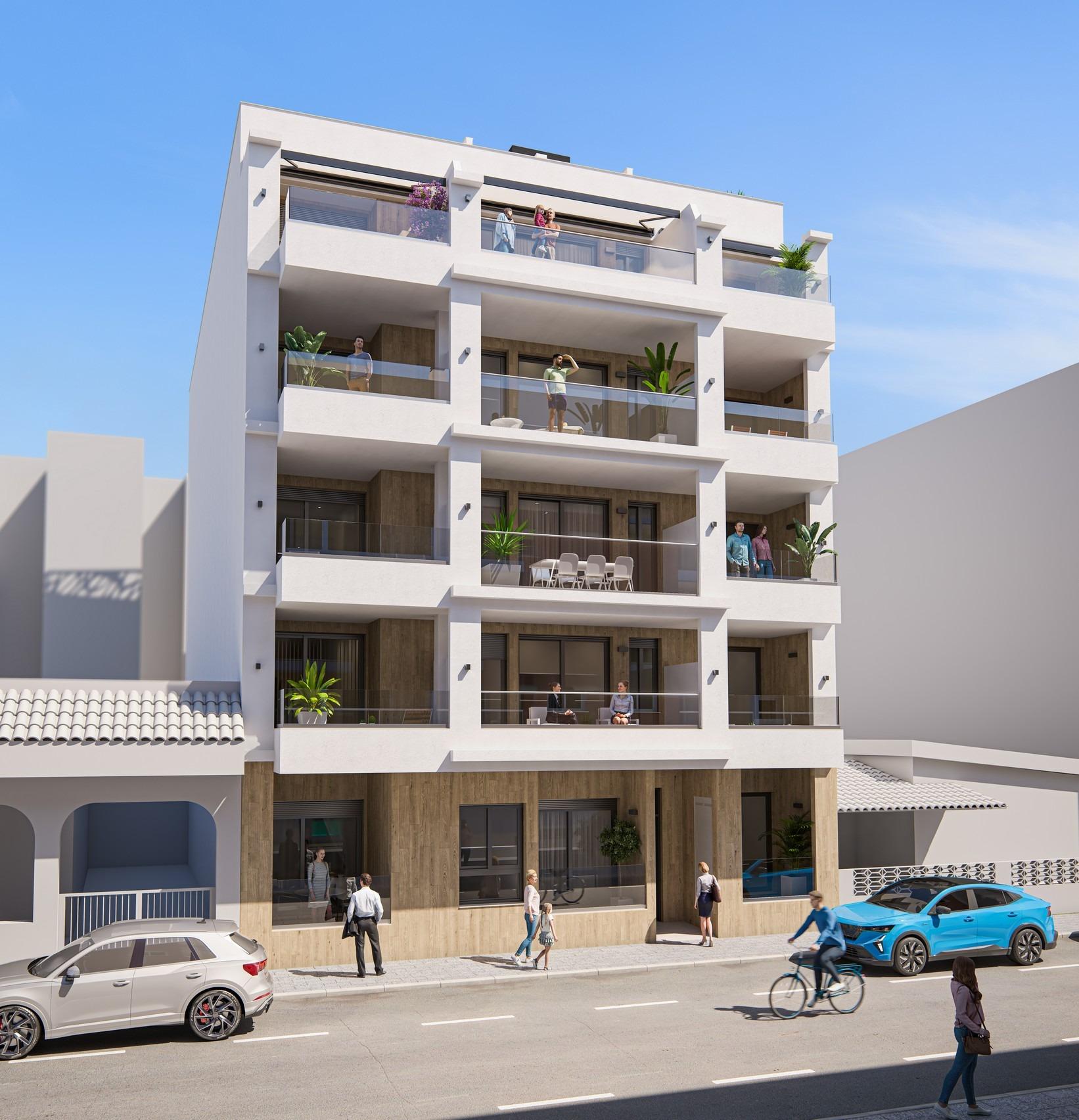 Modern new build apartments for sale in torrevieja 300m from playa del cura