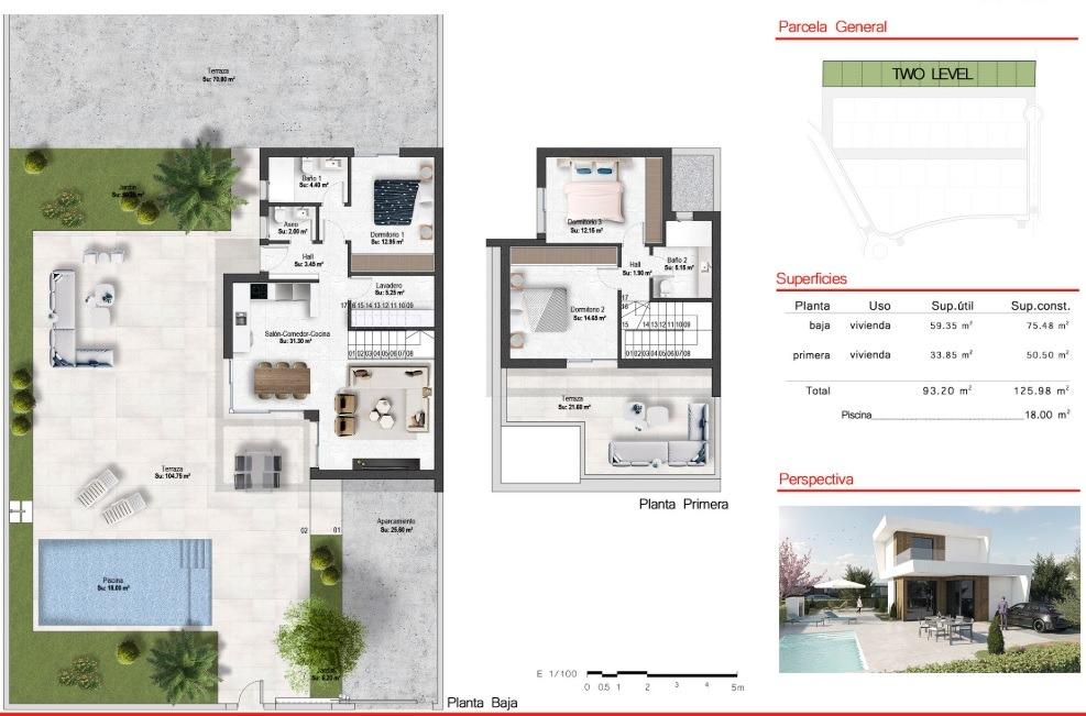 New build one level villas in altaona golf resort, murcia