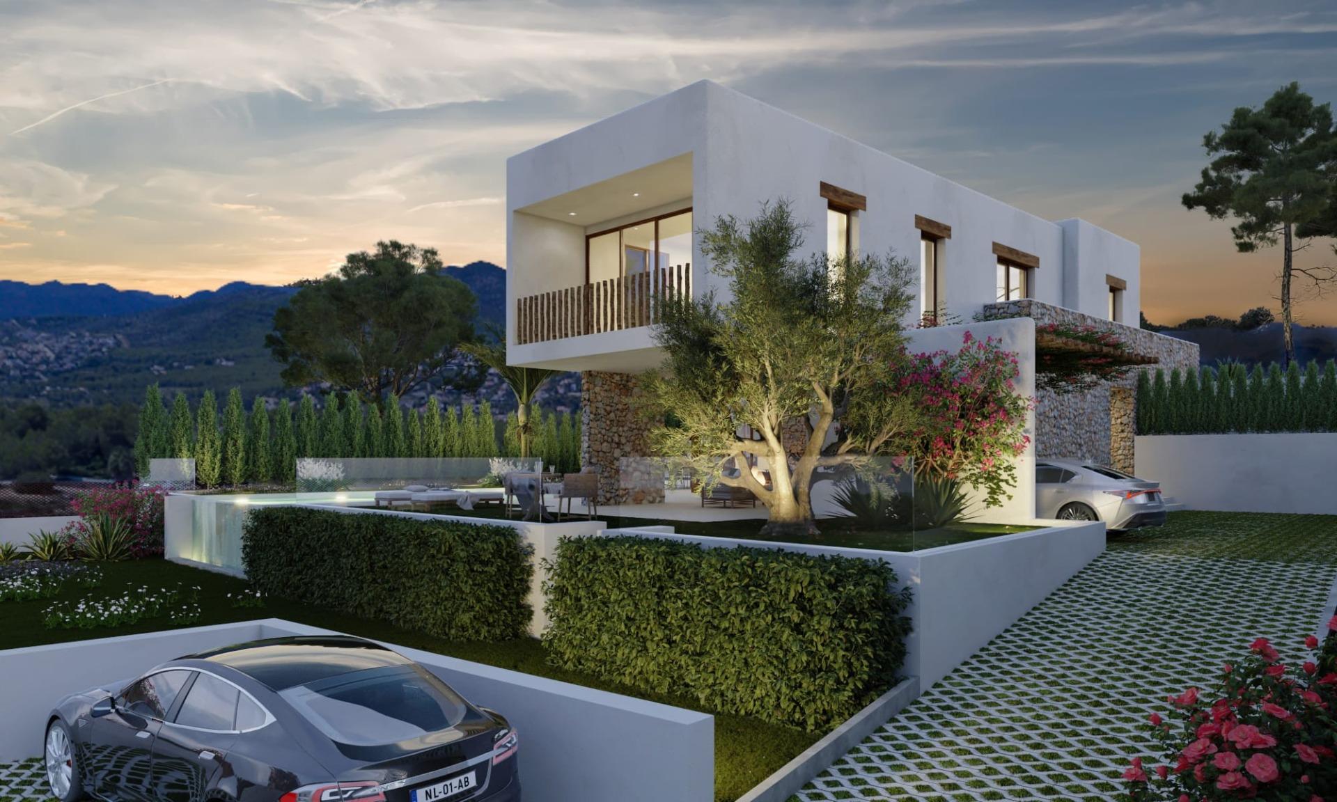 Ibiza style luxury villa with panoramic views in las laderas, javea