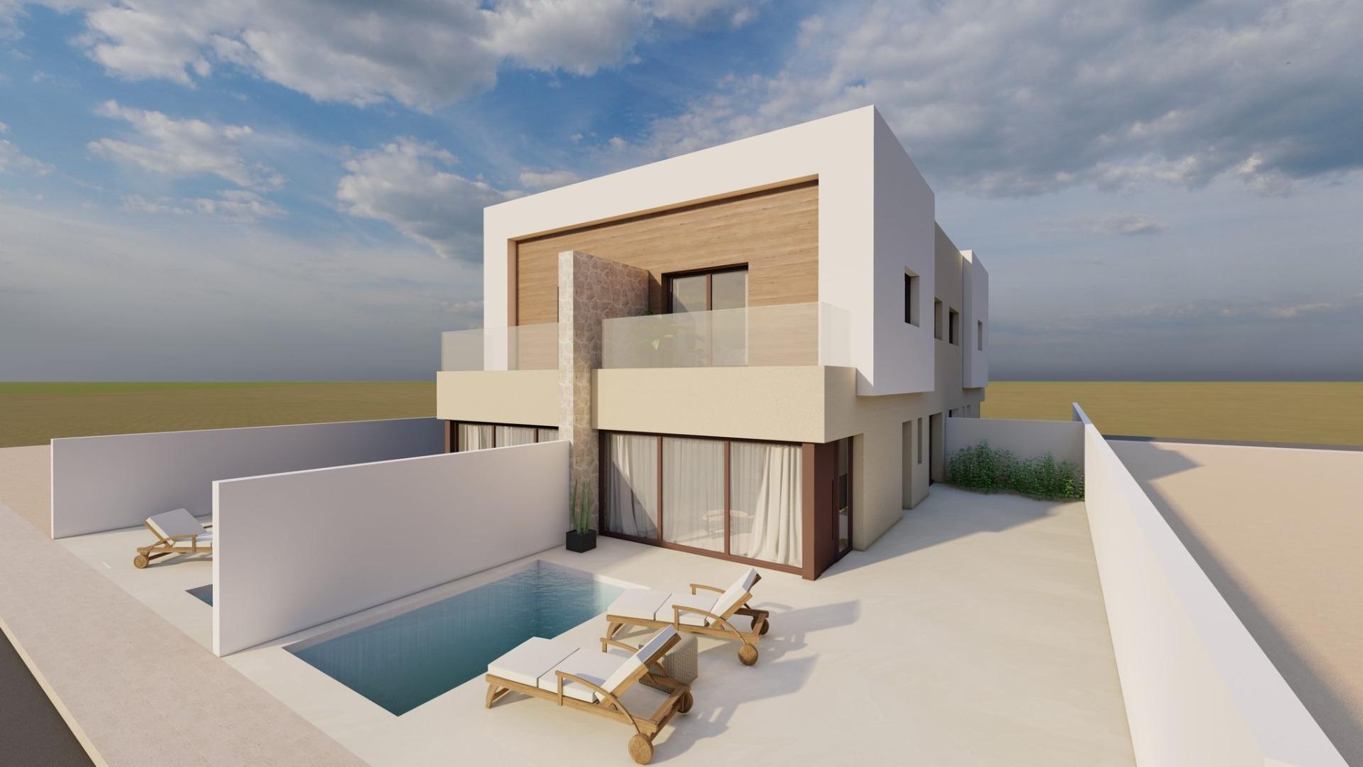 Modern new build quad villas with private pool in santiago de la ribera