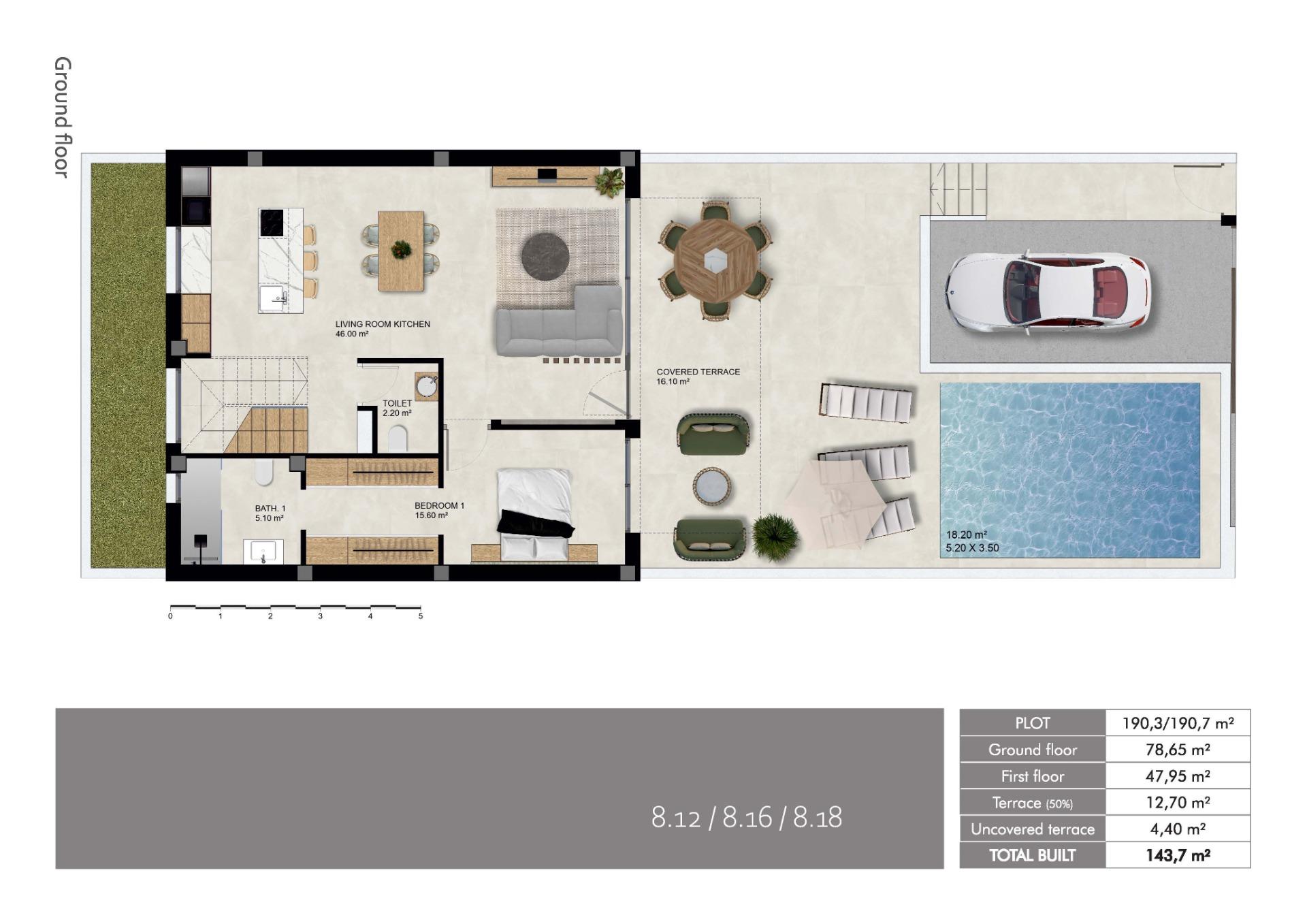 New build semi-detached and terraced villas in dolores, alicante