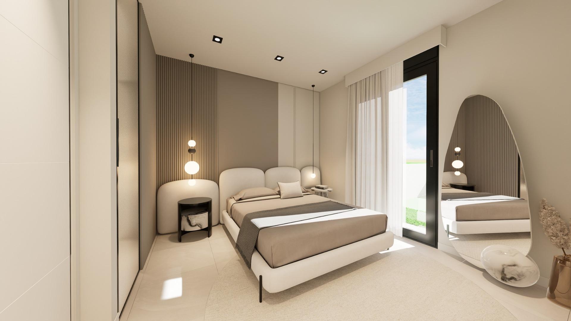 New build bungalows with garden or solarium near the beach in pilar de la horadada