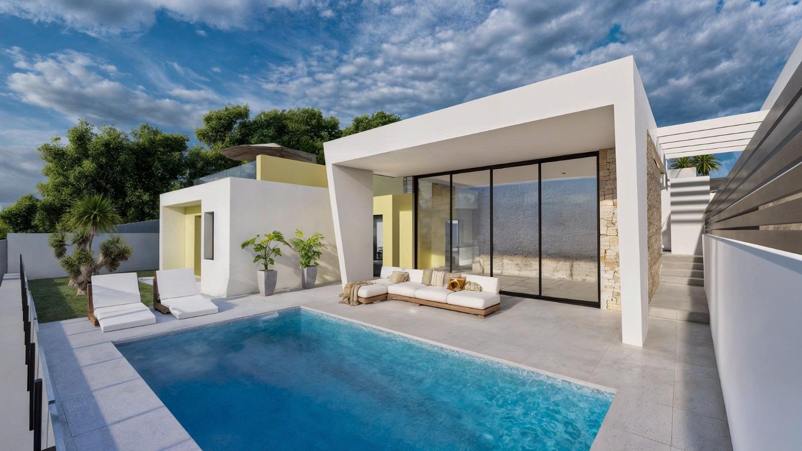 New-build one-story villas with private pool in torrevieja