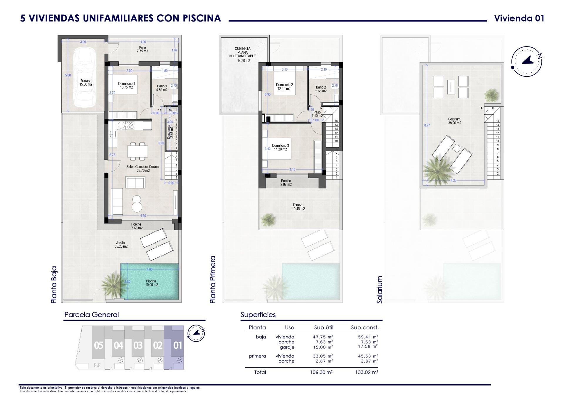 New build semi-detached villas with private pool in san pedro del pinatar