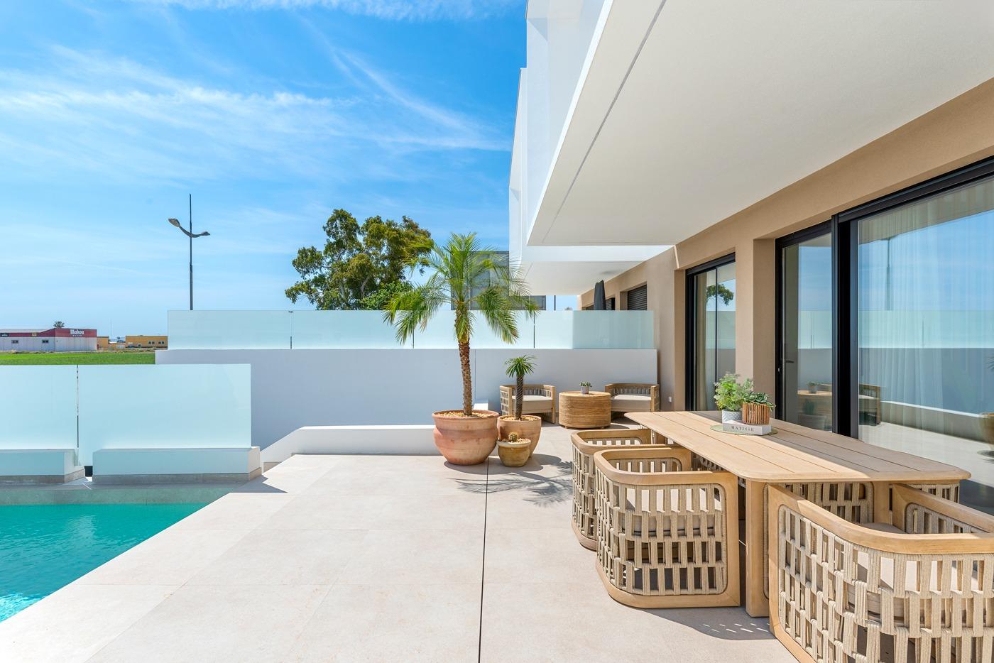 New build semi-detached and terraced villas in dolores, alicante