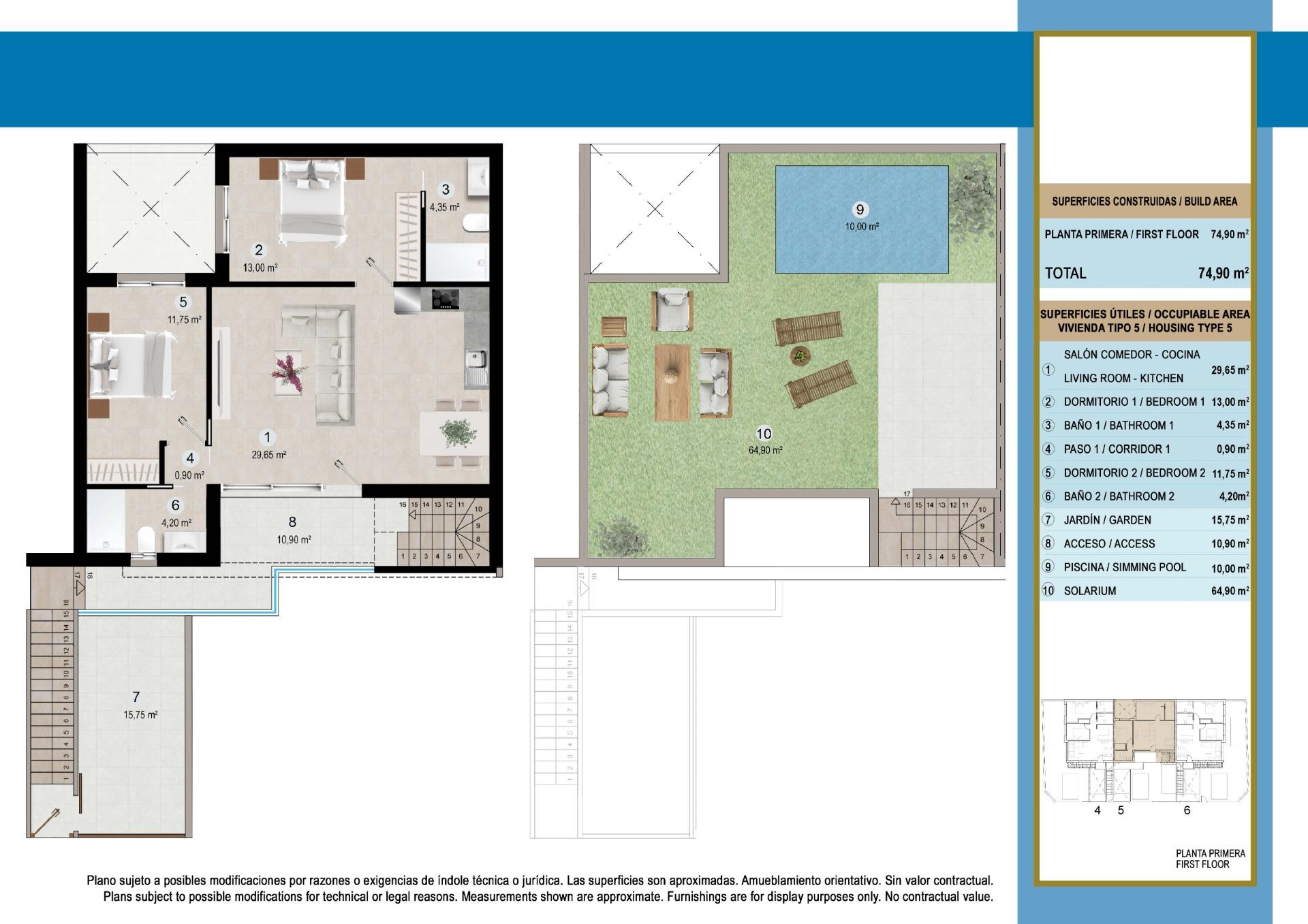 New build bungalows for sale in lo pagan near the beach and marina