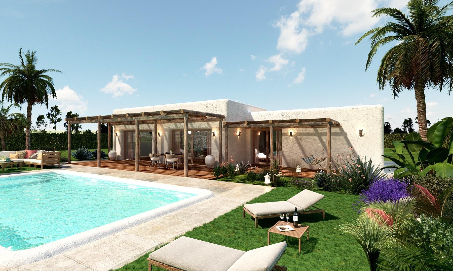 New build villas on large rustic plots in pinoso, alicante