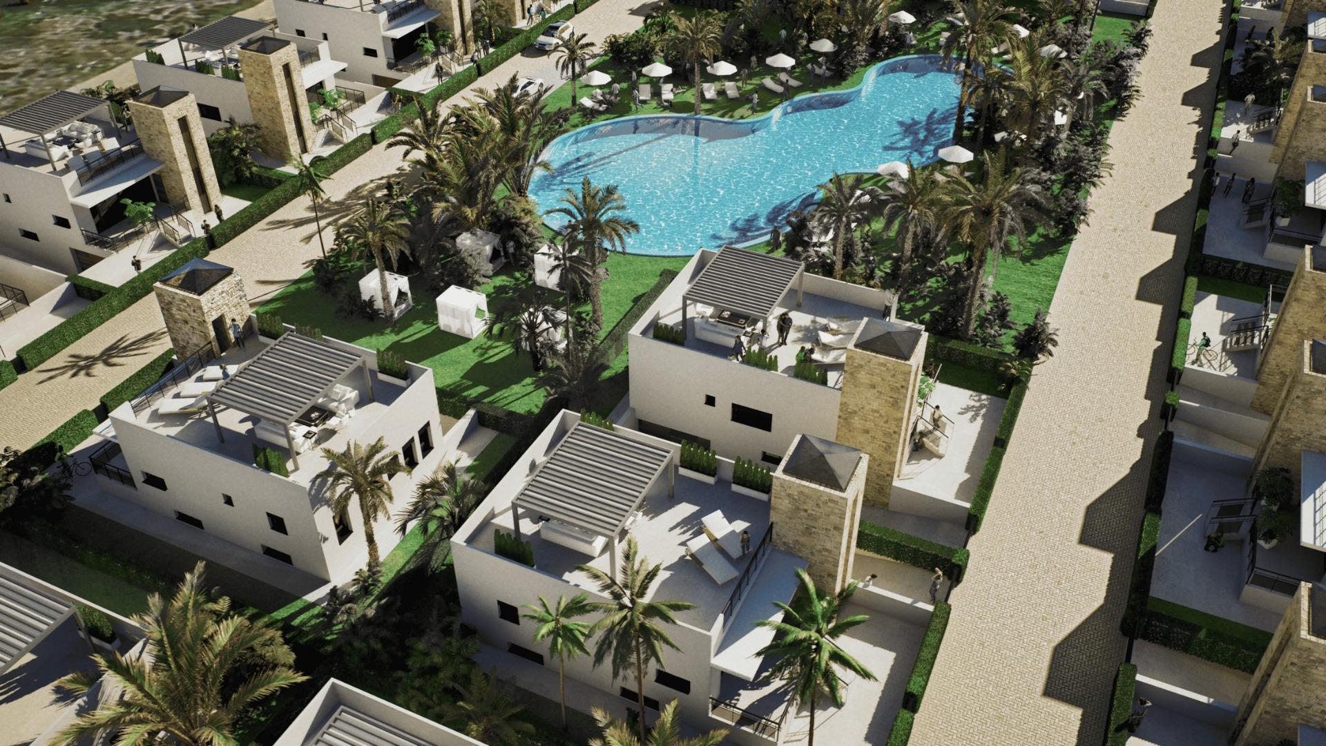New build villas in camposol golf (mazarron-murcia) with private solarium and basement