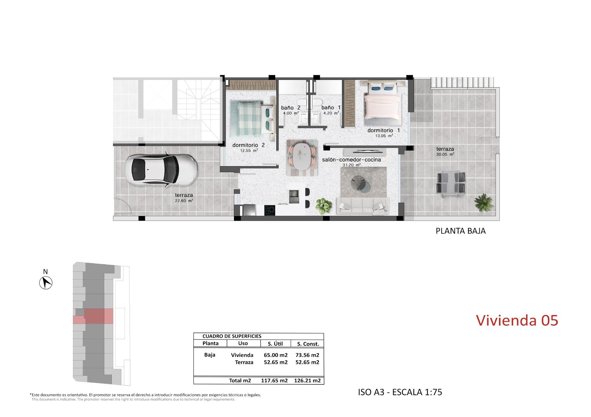 New build bungalow residential complex in pilar de la horadada