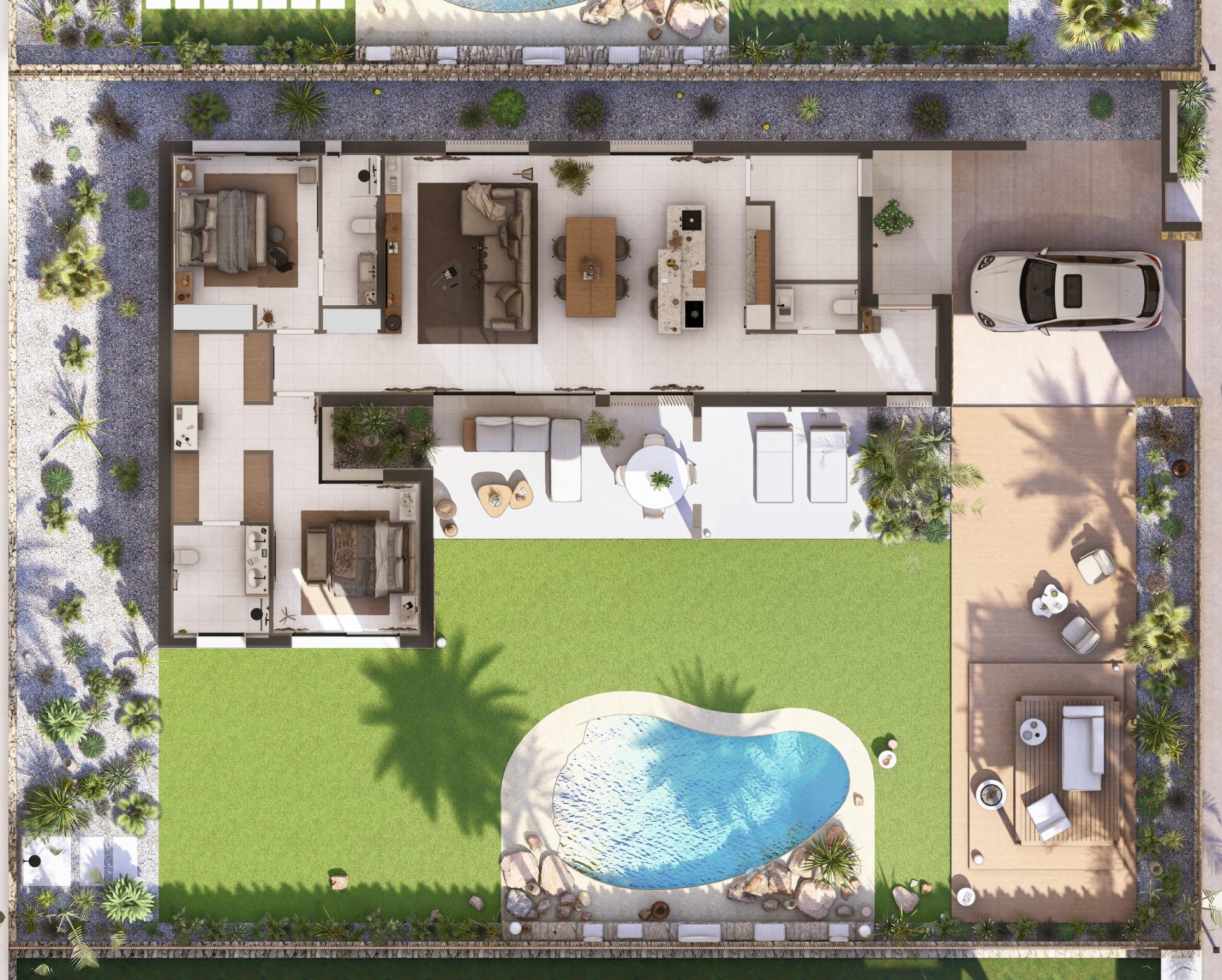 Contemporary one level villas in altaona golf resort murcia
