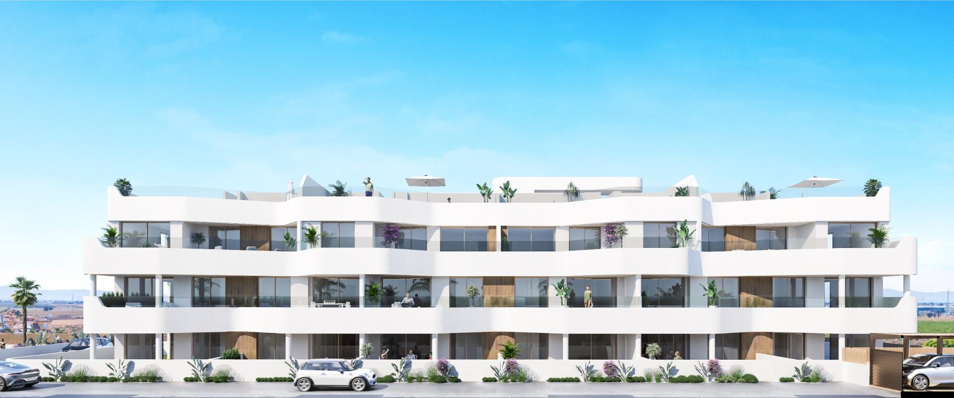 New build apartments and villas frontline golf in los alcazares costa calida