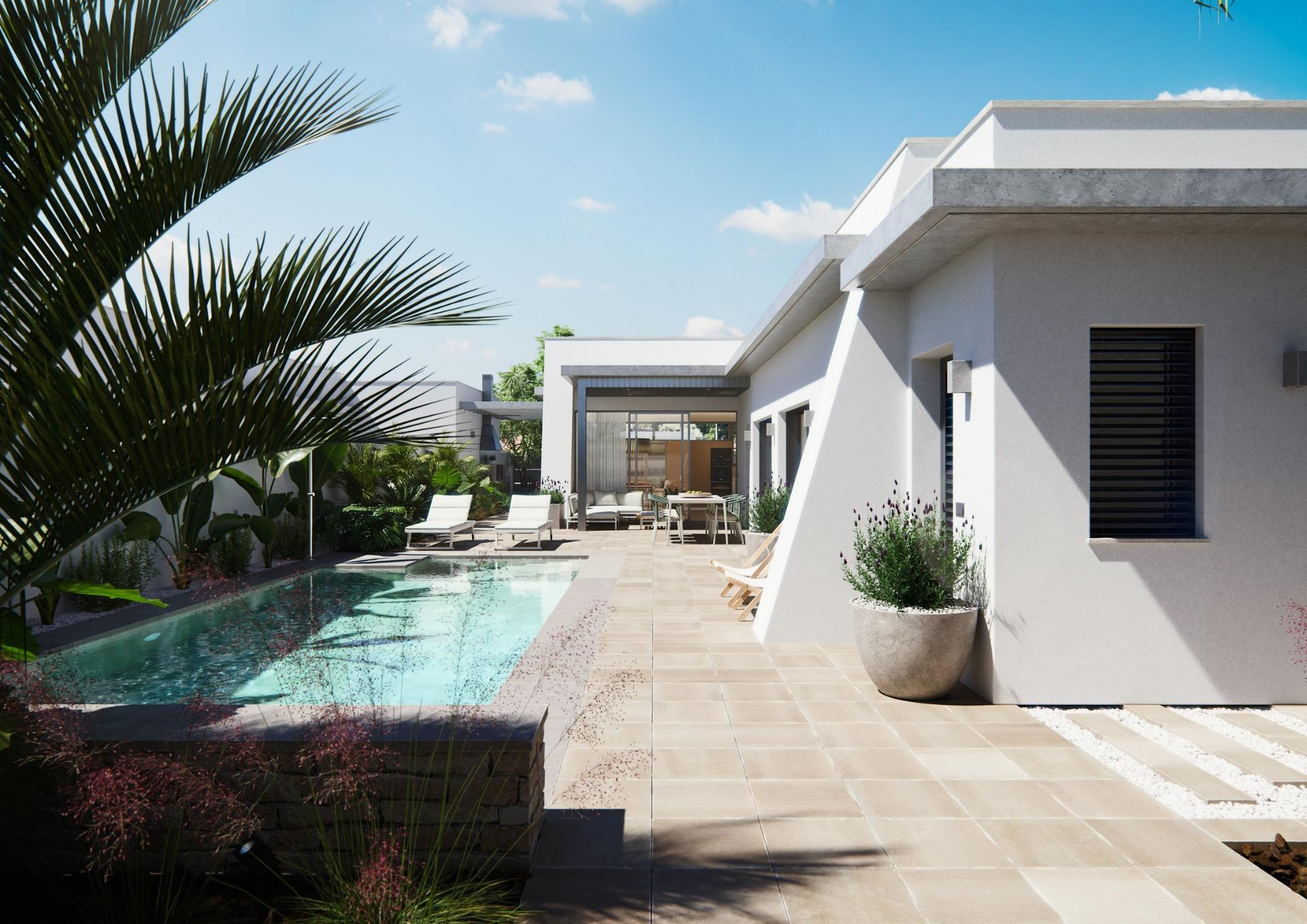 New built villa on a floor