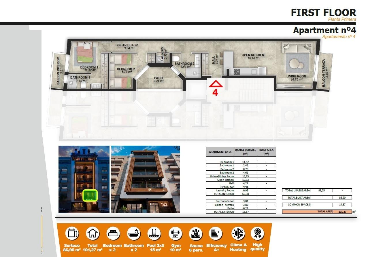 Modern apartments just 250m from playa del cura in torrevieja
